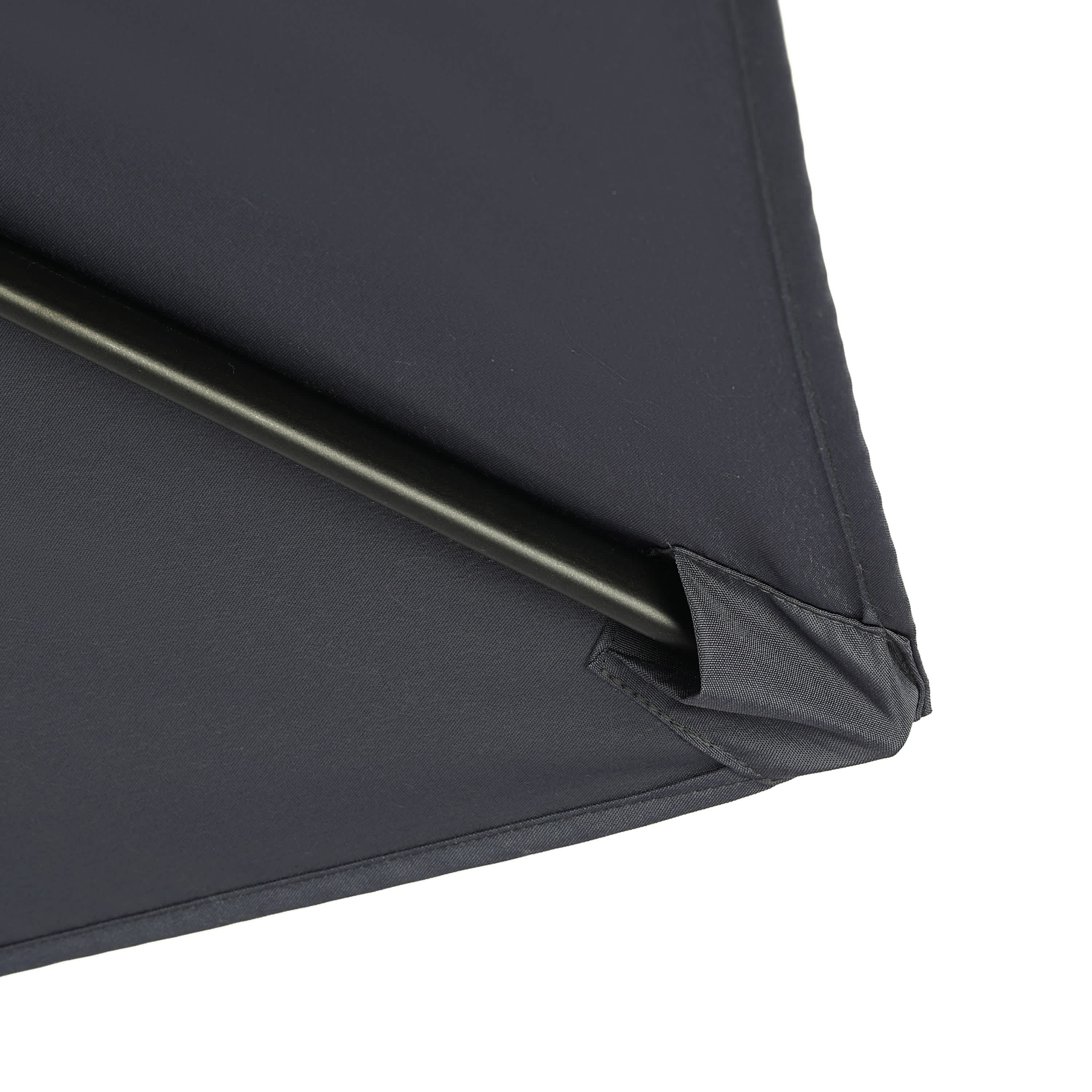 Slate Gray 7.5-ft Hexagon Steel Market Patio Umbrella