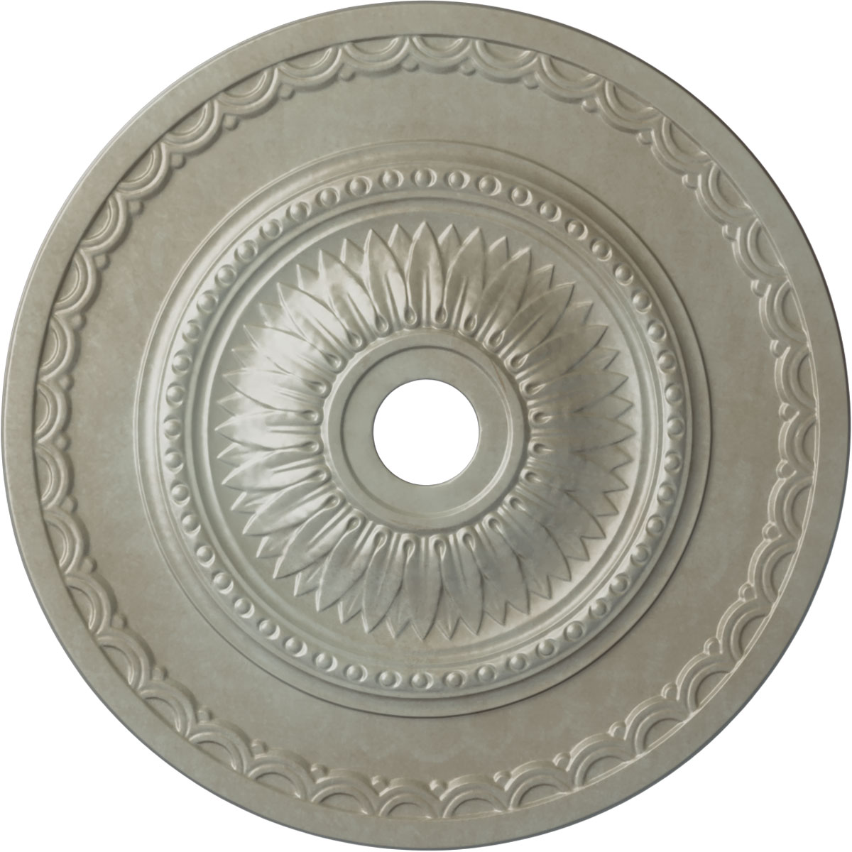 Ekena Millwork CM29SFFLS Sunflower 29.5-in W x 29.5-in L Painted Flash Gold Polyurethane Whole Ceiling Medallion