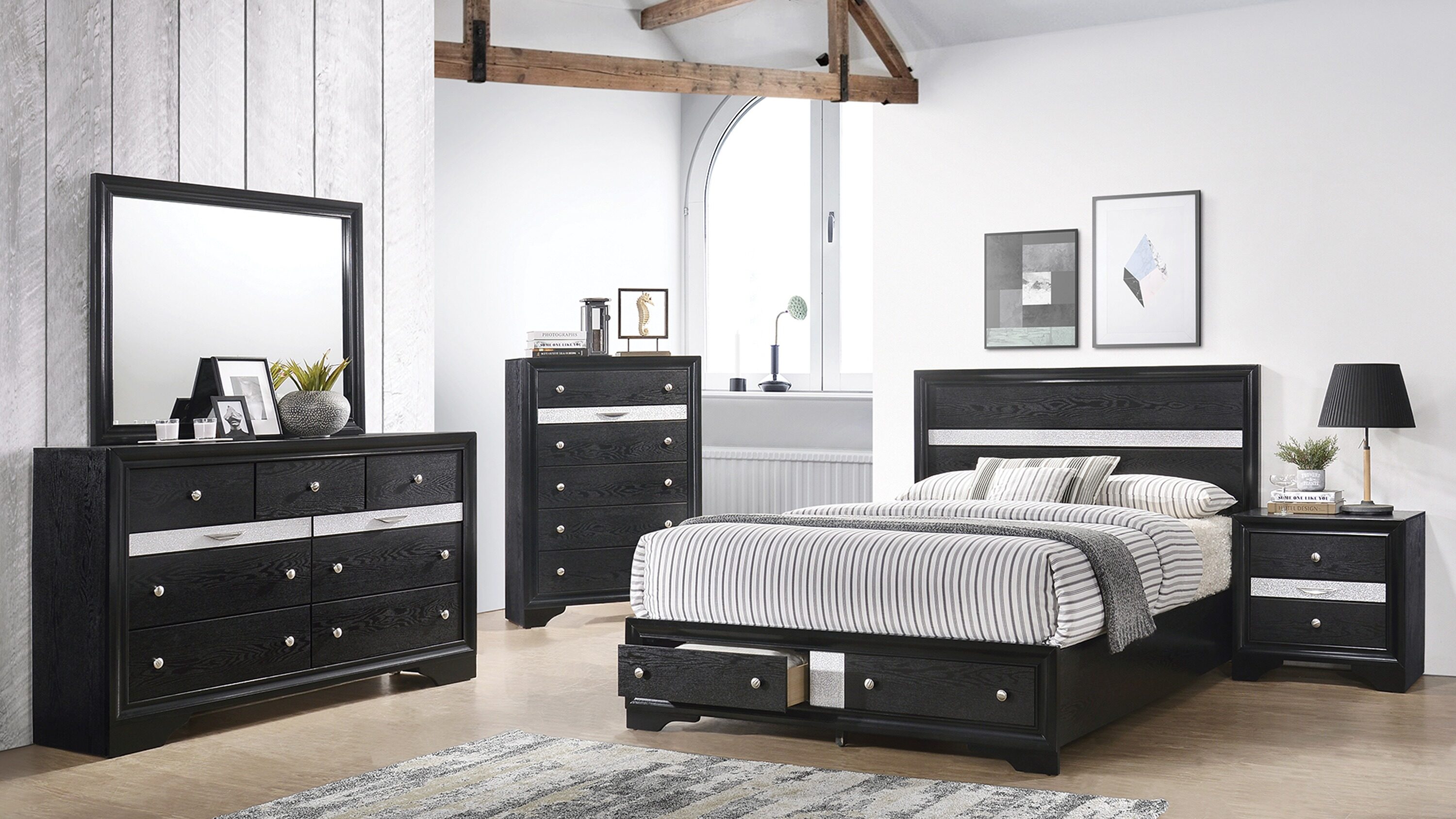 Galaxy 808857646323 Black Queen Bedroom Set