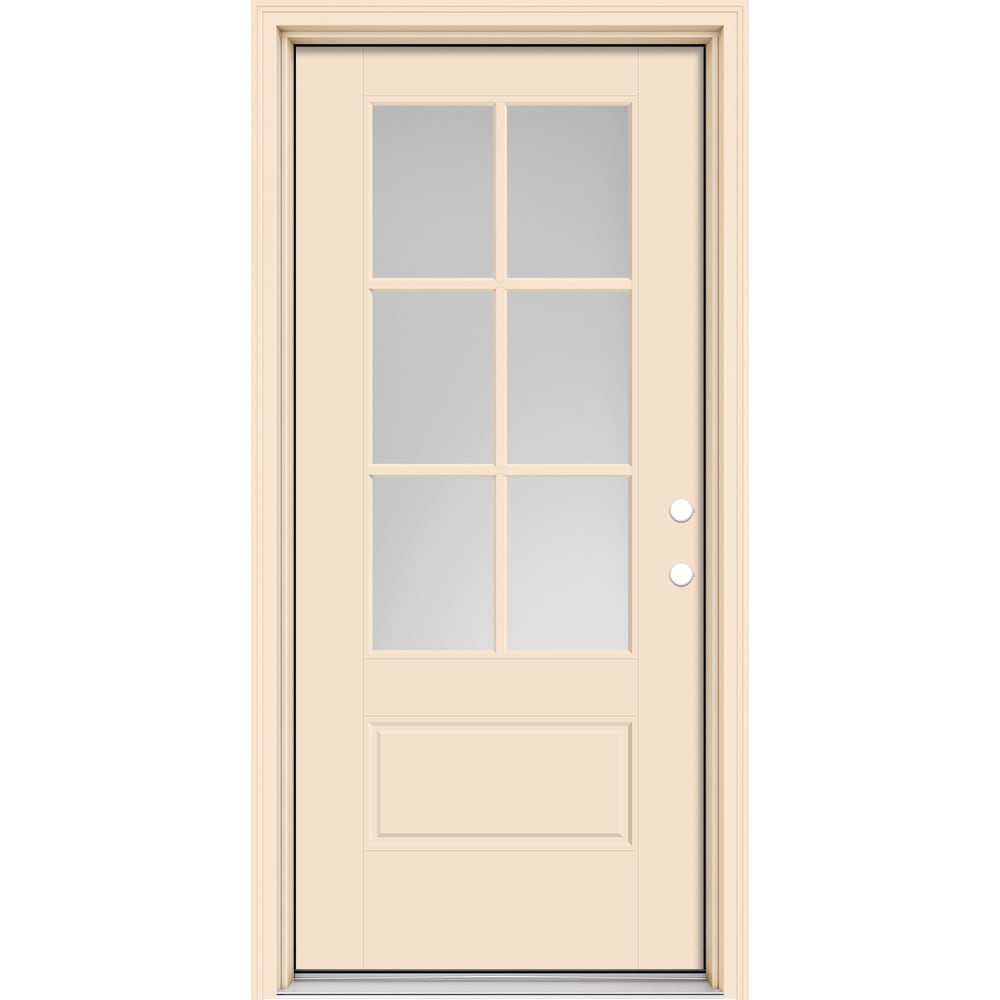 Masonite Performance Door System 36-in x 80-in Fiberglass 3/4 Lite Left ...