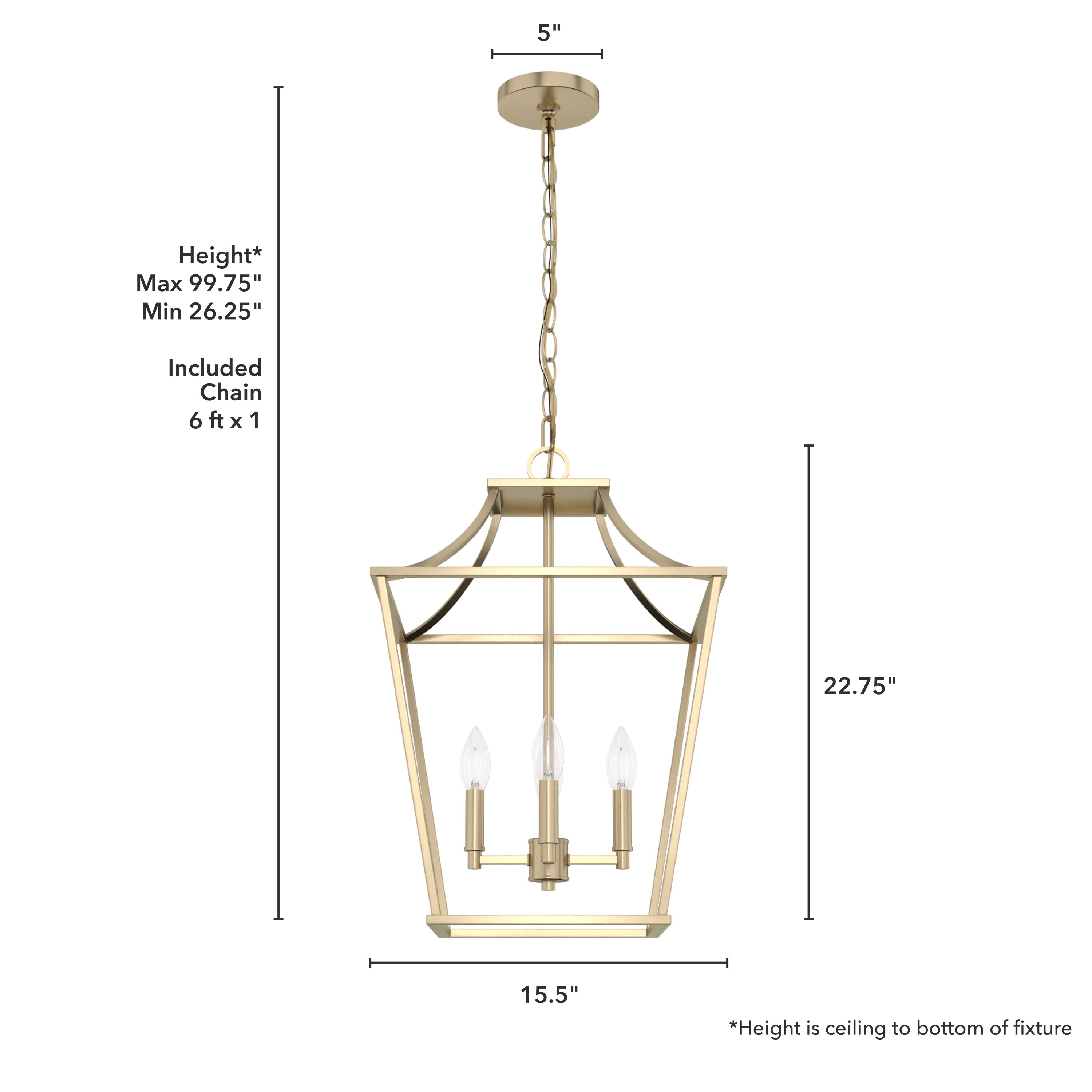 Hunter Laurel Ridge 4-Light Alturas Gold Transitional Lantern LED ...