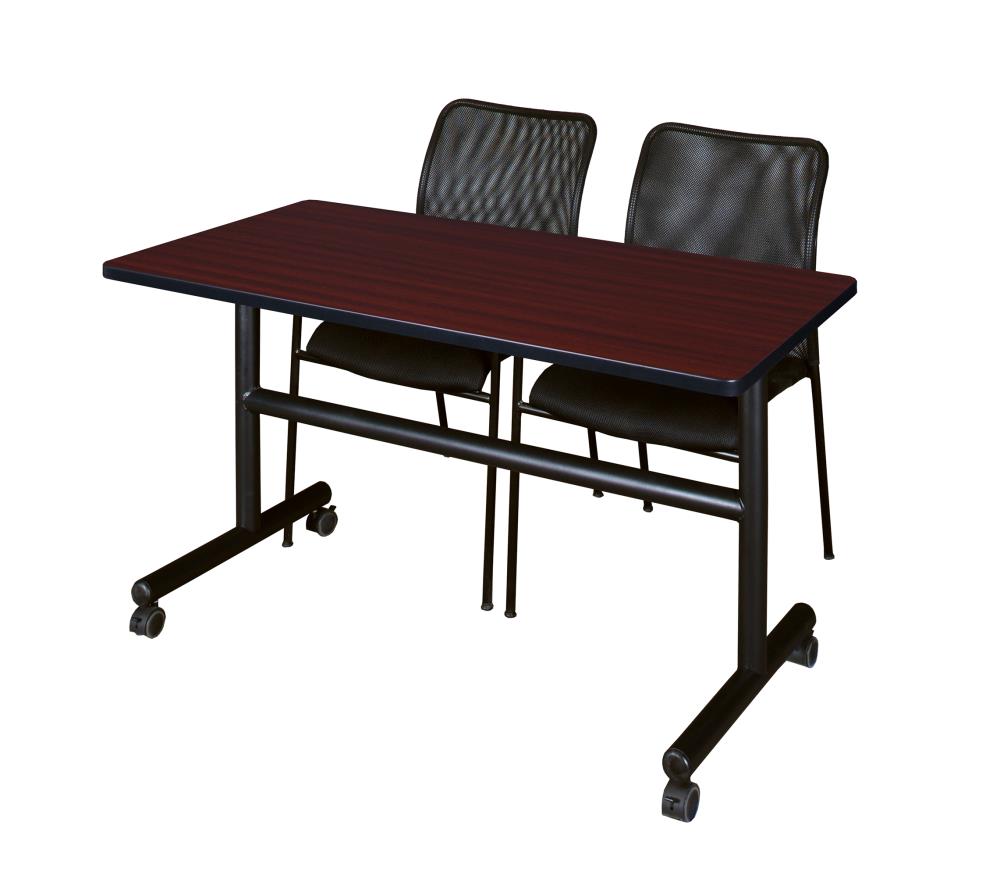 Regency MKFT4830MH75BK Training Brown 4-Person Training Table (48-in W x 29-in H)