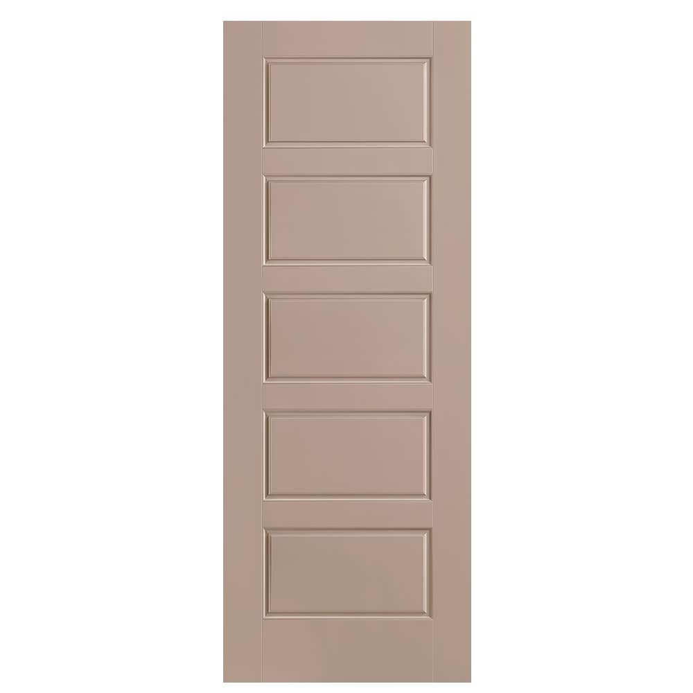 Masonite 1444565 Riverside 30-in x 80-in Sandpiper 5-panel equal Smooth Solid core Prefinished Molded composite Slab Door