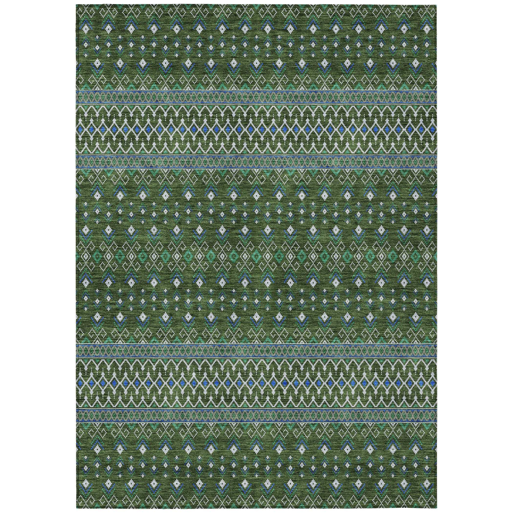Addison Rugs ACN708OL8X10 Chantille ACN708OL 8 x 10 (ft) Polyester Olive Rectangular Indoor/Outdoor Geometric Machine washable Area rug