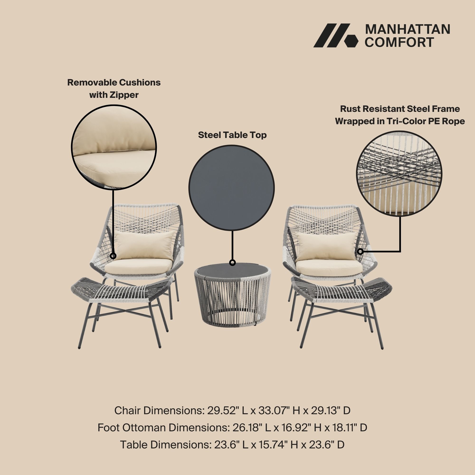 Manhattan Comfort OD-CV023-CR Patio-Conversation-Sets - View #4