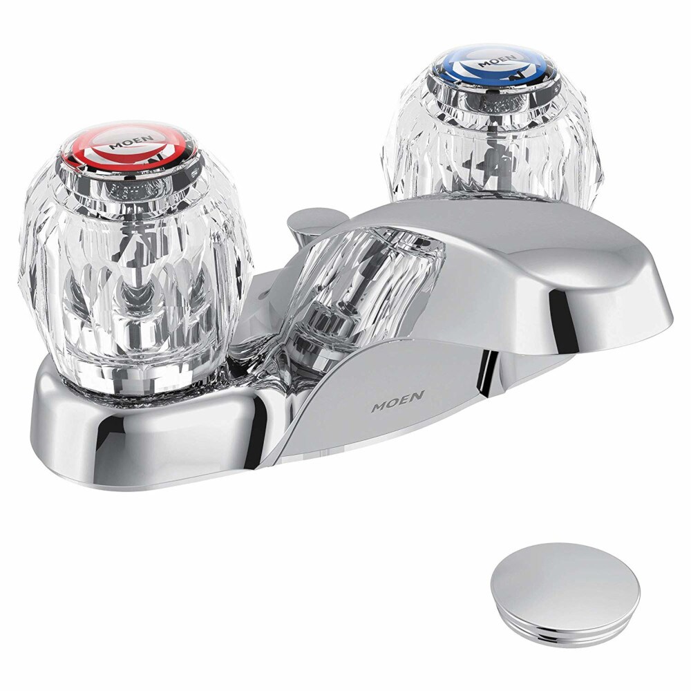 Moen Chateau Chrome 4 In Centerset 2 Handle Watersense Bathroom Sink