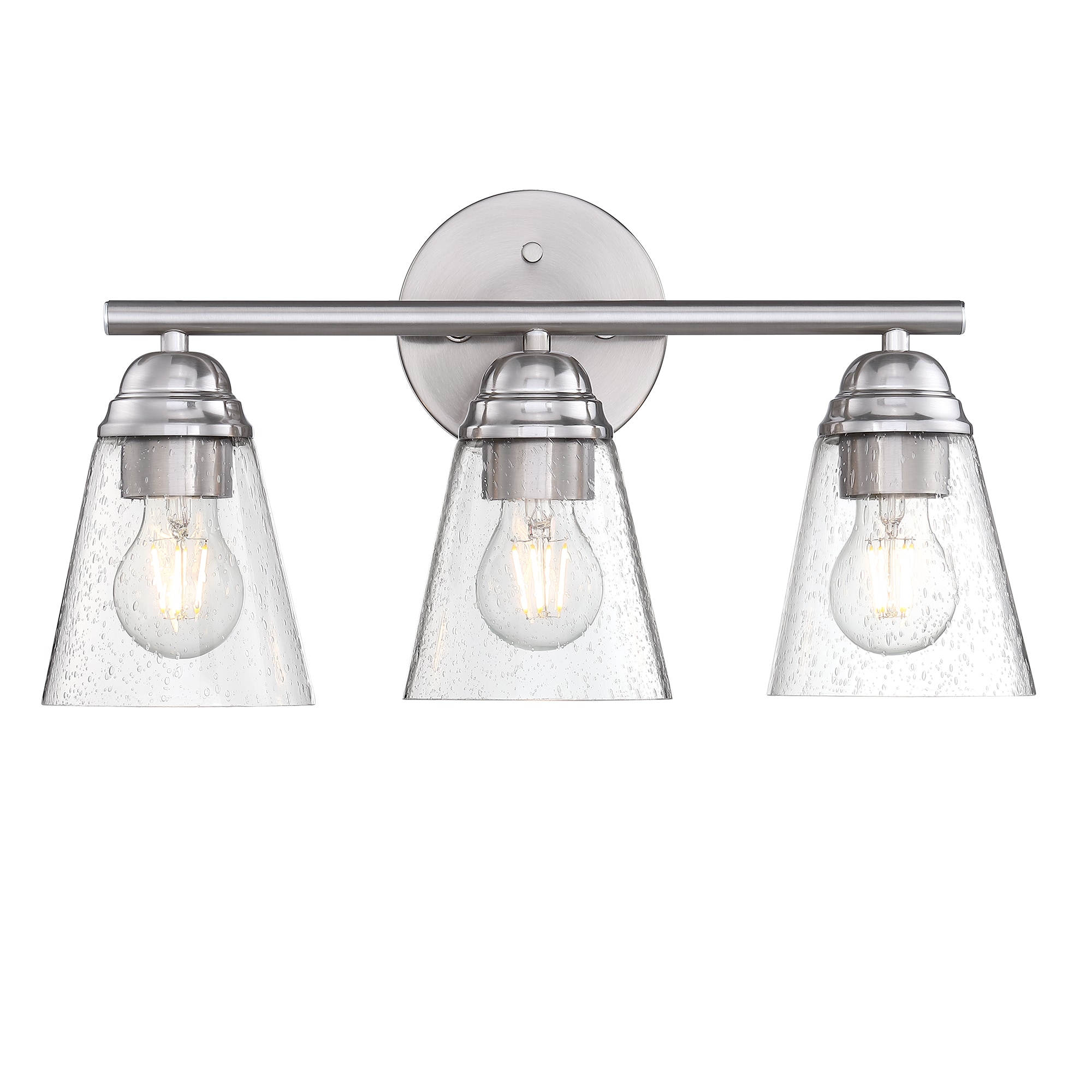 WELLFOR HLBD012CH TC 17.9-in 3 -Light Brushed Nickel Modern/contemporary Vanity light