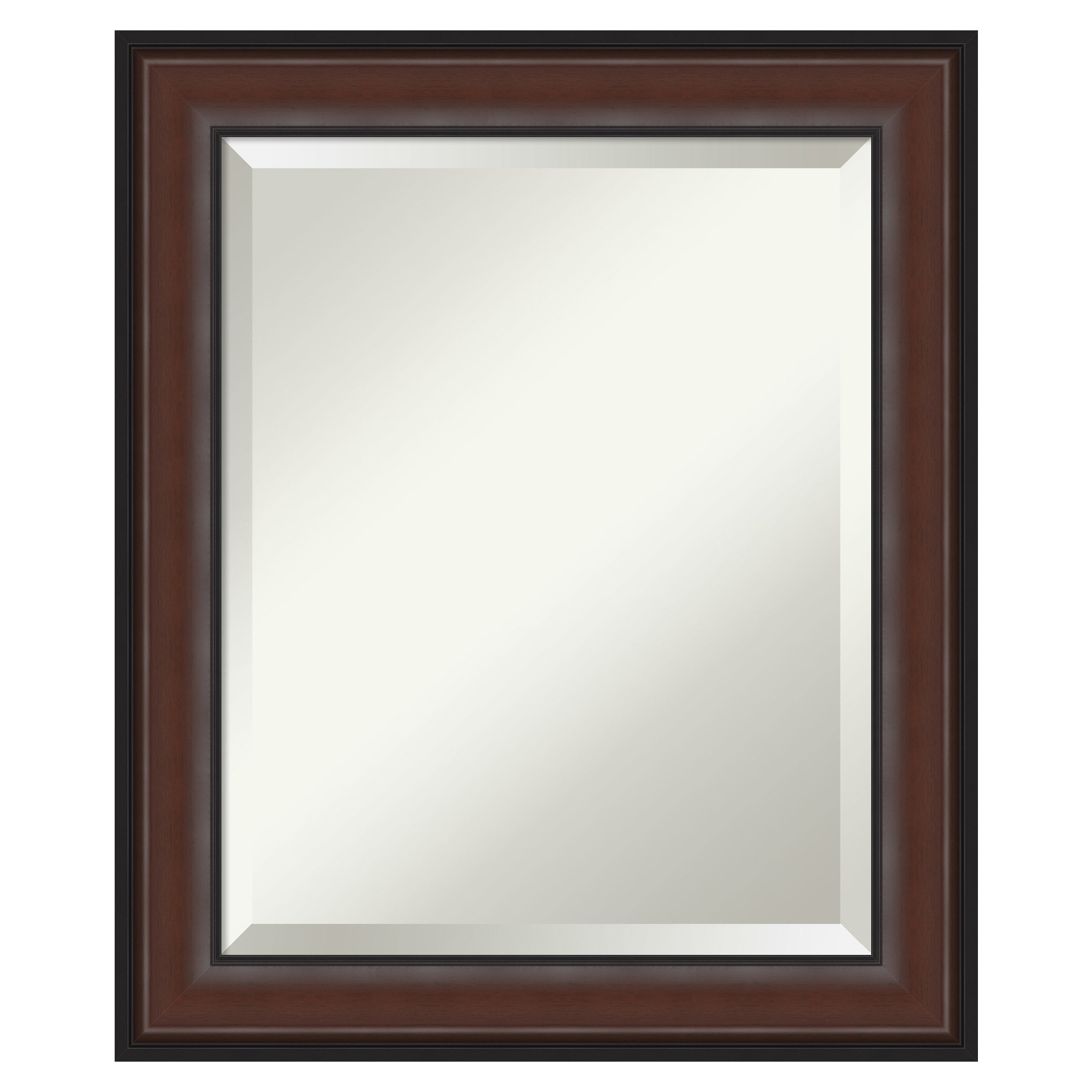 Amanti Art DSW4593038 Harvard 20.5-in x 24.5-in Framed Rectangle Bathroom Vanity Mirror ( Walnut Cherry )