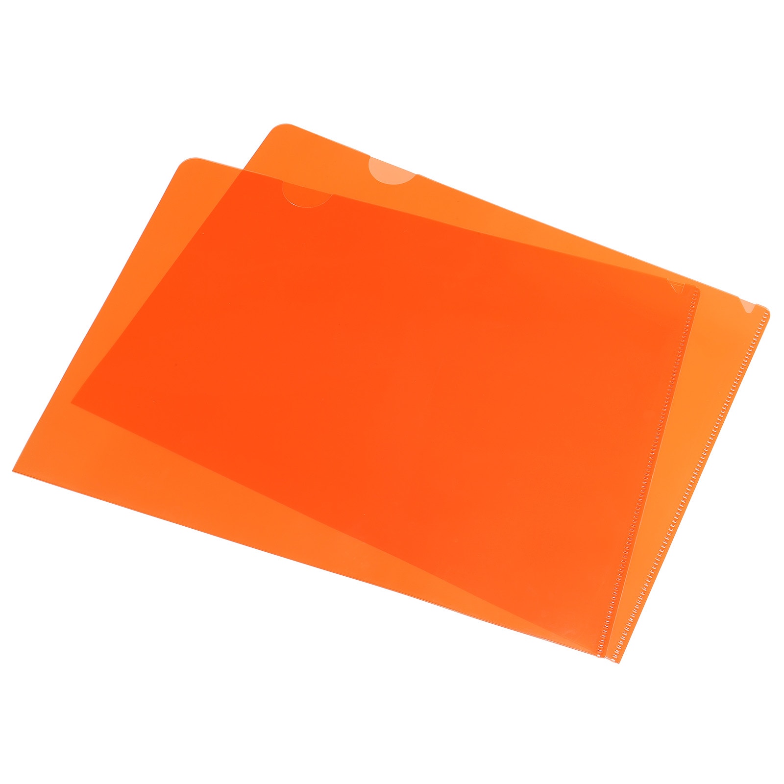 PATIKIL L Type Folders 12pcs A4 Plastic File Project Pockets Clear Paper Document Jacket Sleeve for Office Orange