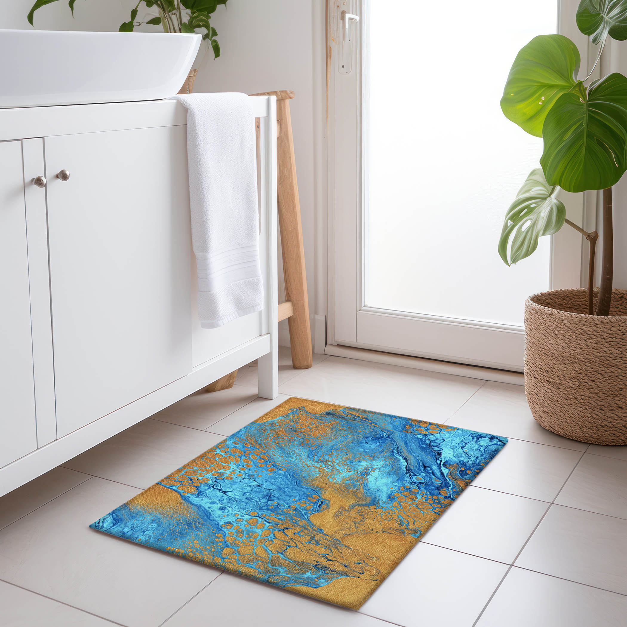 Addison Rugs AMF53CO20X30 Mayfield AMF53CO 2 x 3 (ft) Loomed Polyester Cobalt Rectangular Indoor Abstract Machine washable Area rug