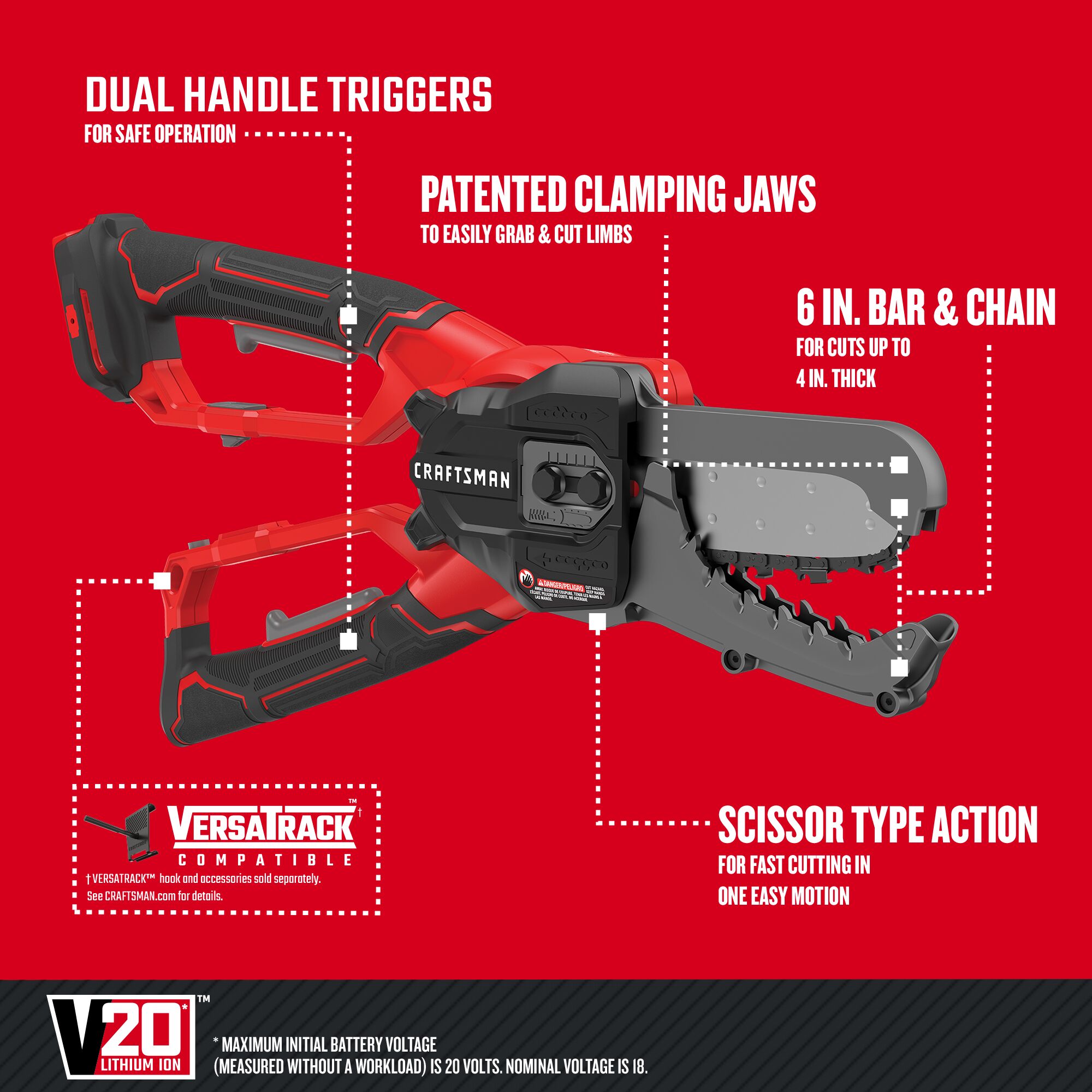 CRAFTSMAN CMCCSL621B Cordless-Chainsaw - View #3