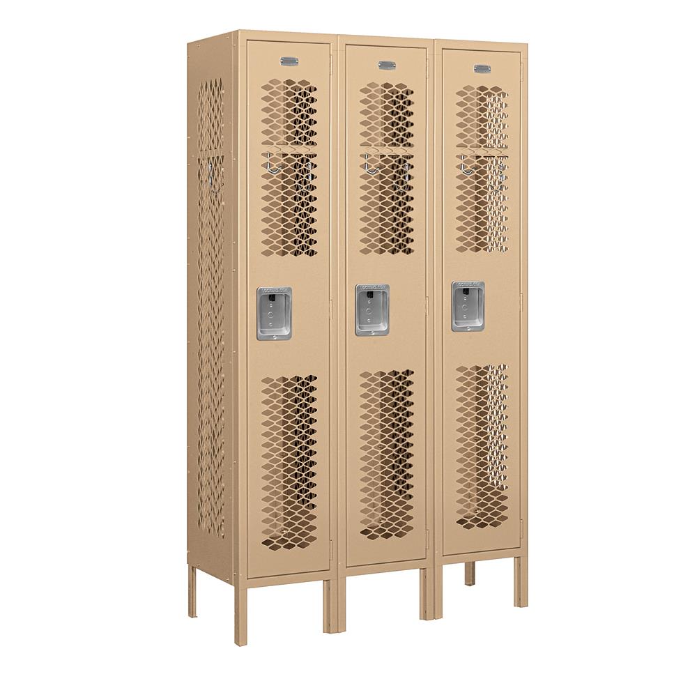 SALSBURY INDUSTRIES 71352TN-U Vented Metal Locker-Five Tier Box Style-1 Wide-5 -ft High-15-in Deep-Gray-Unassembled