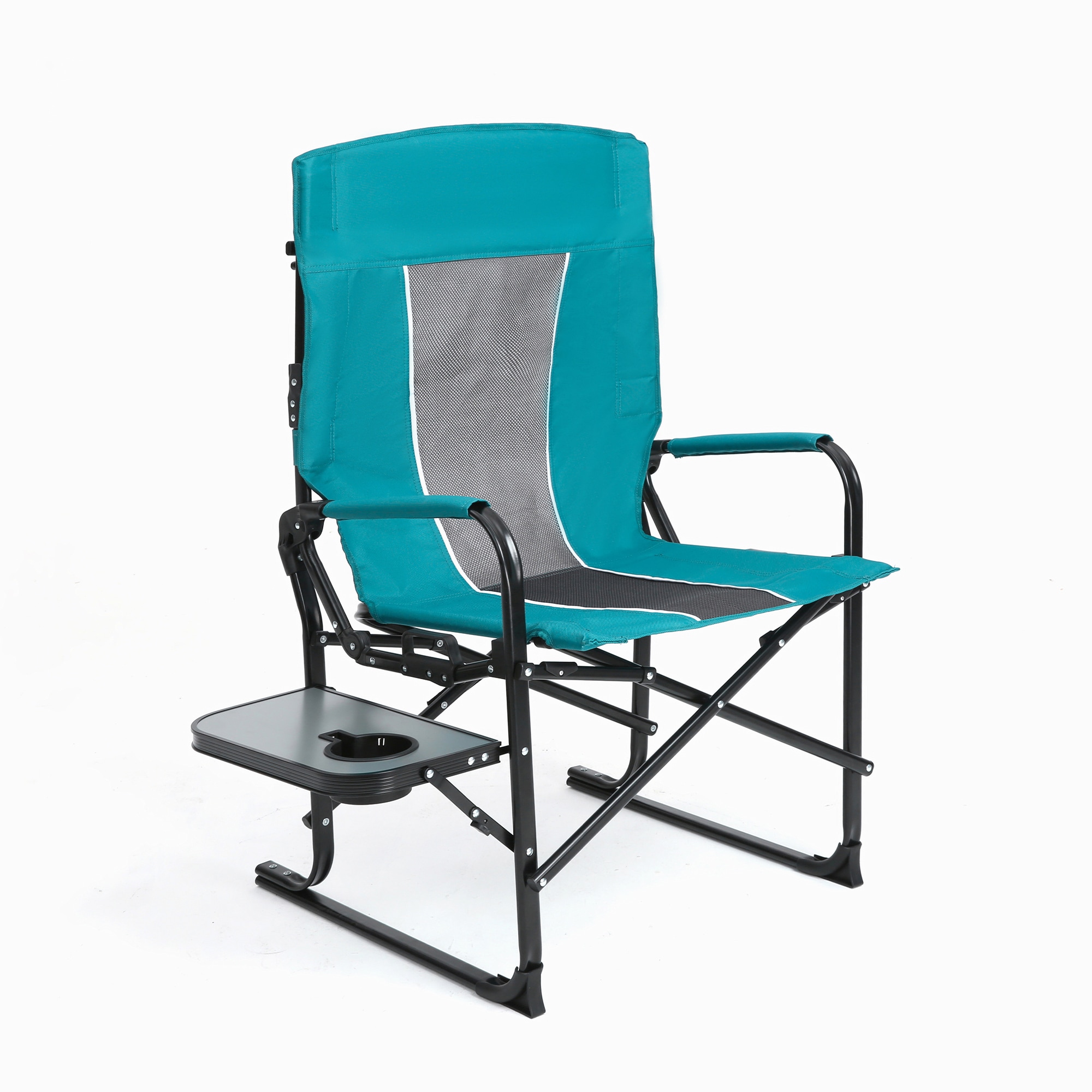 Mondawe MO-P2AC2417GBK1 Polyester Light Blue Folding Camping chair Adjustable and Carrying Strap/Handle Included