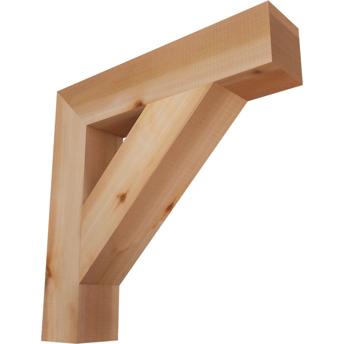 Ekena Millwork BKT04X20X20TRA05SWR Traditional block smooth 3-1/2-in x 20-in x 20-in Western red cedar Brown Wood Standard bracket