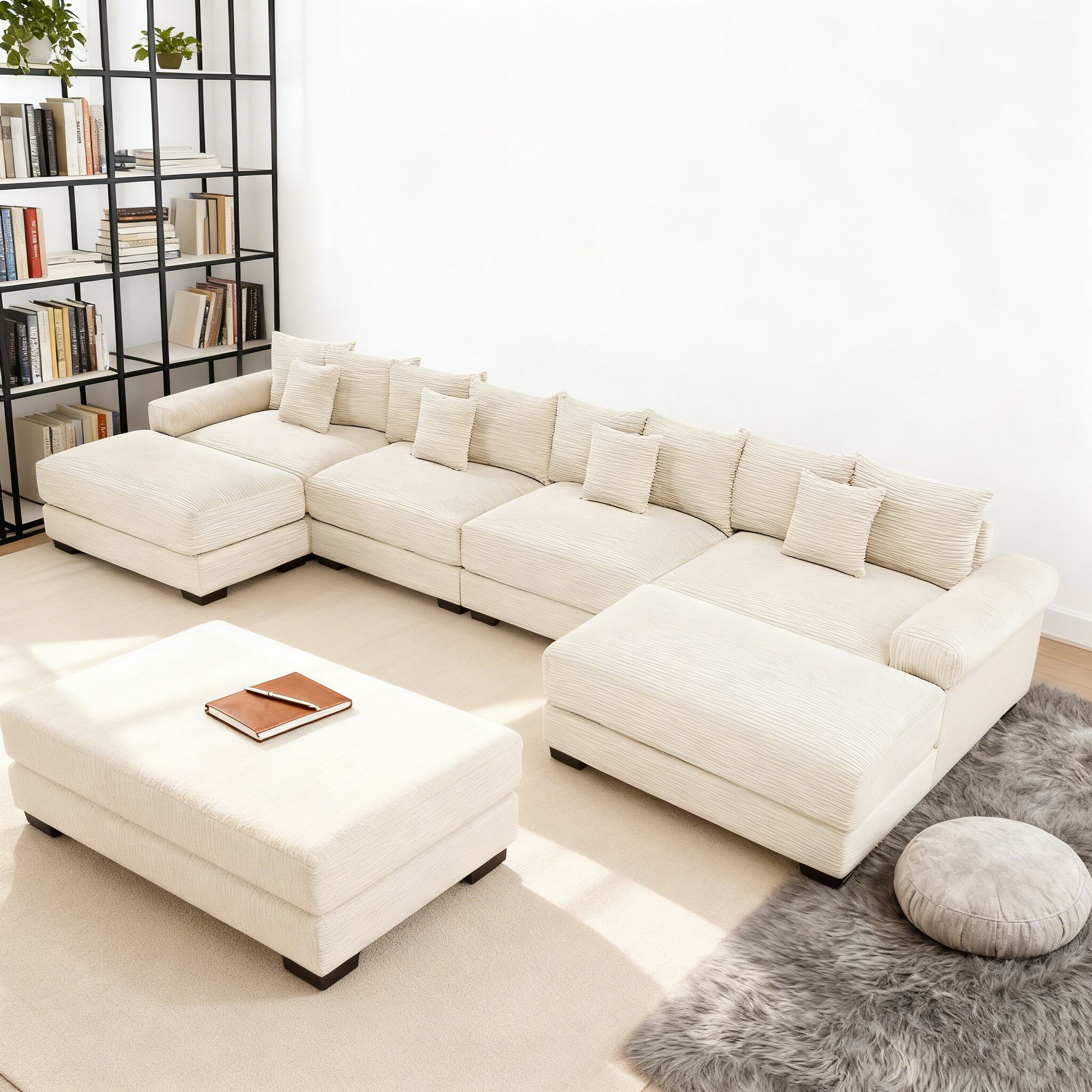 Homy Casa SSQP 167 in Cloud Modular L Shape 4 Seater Sectional Sofa ...