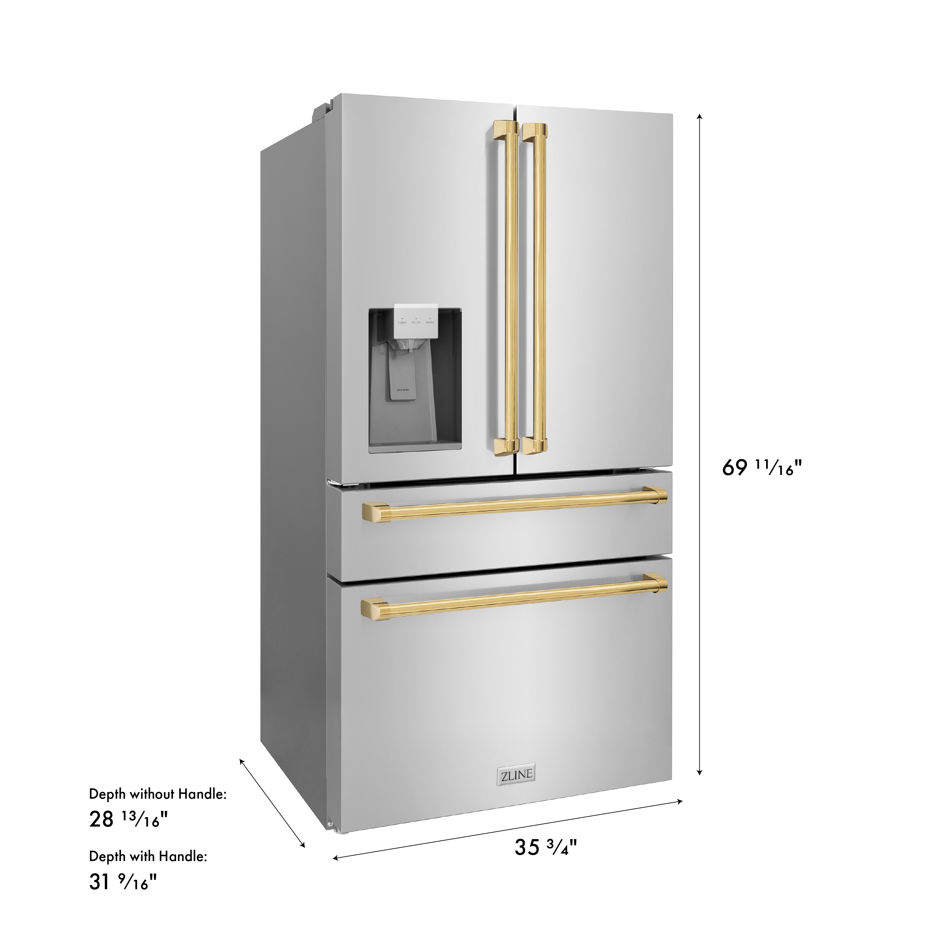 ZLINE KITCHEN & BATH RFMZ-W-36-G French-Door-Refrigerators - View #4