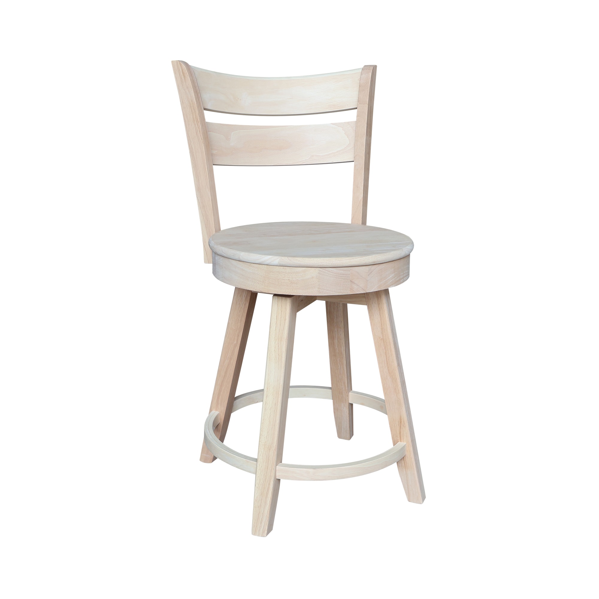 Sara Solid Wood White Counter Height Stool with Swivel Seat