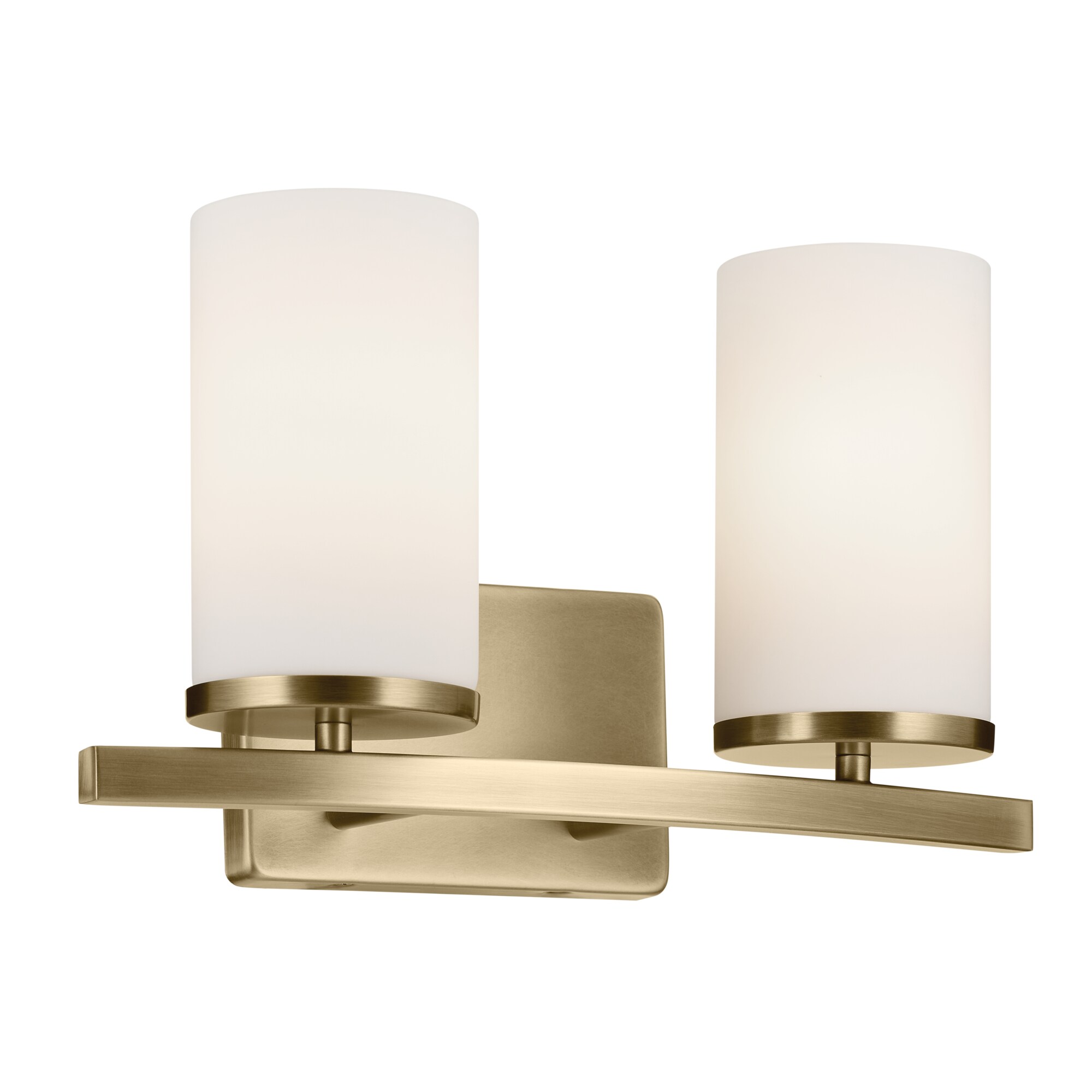 Kichler 45496NBR Crosby 15.25-in 2 -Light Gold Modern/contemporary Vanity light