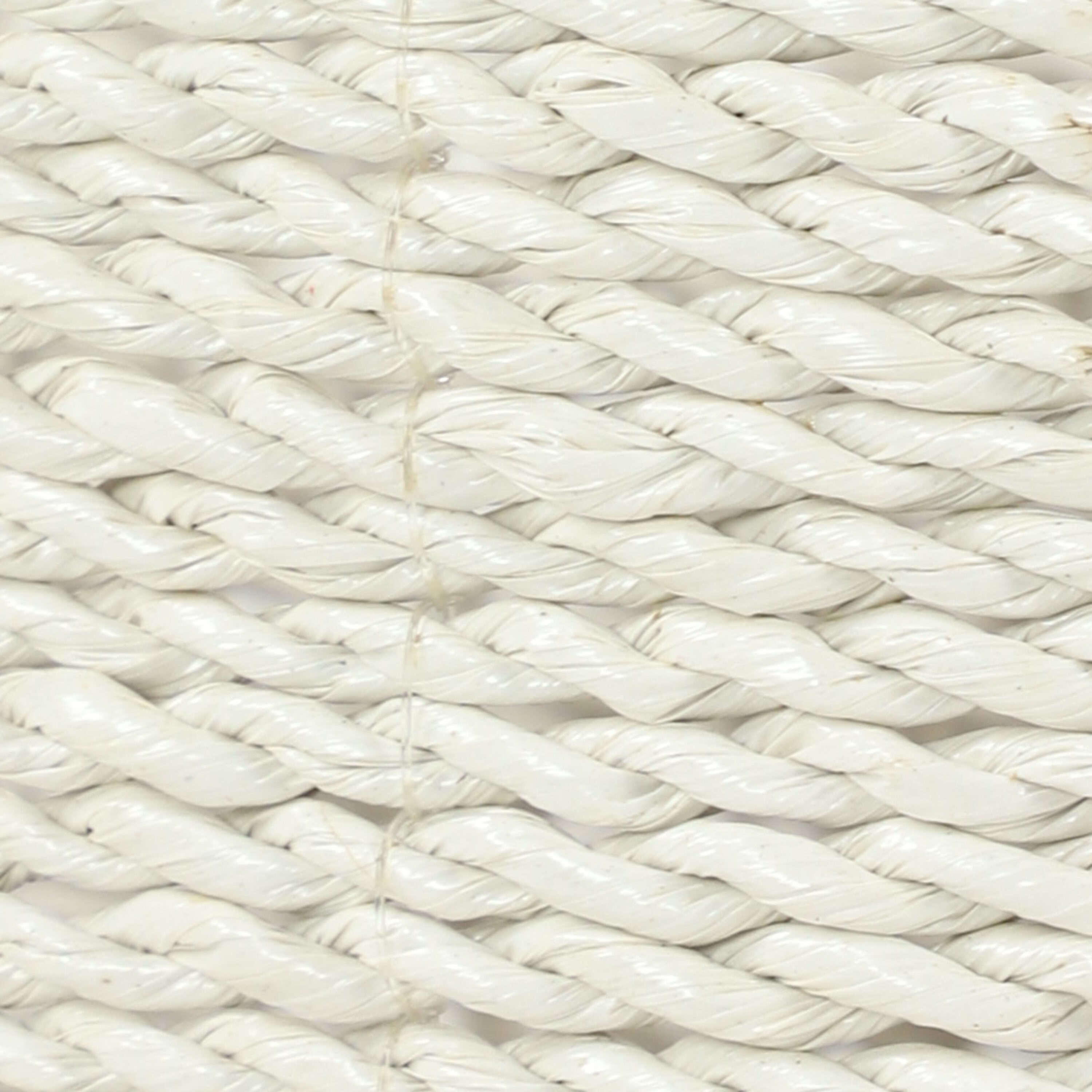 Handwoven White and Natural Seagrass Round Storage Baskets, Set of 3