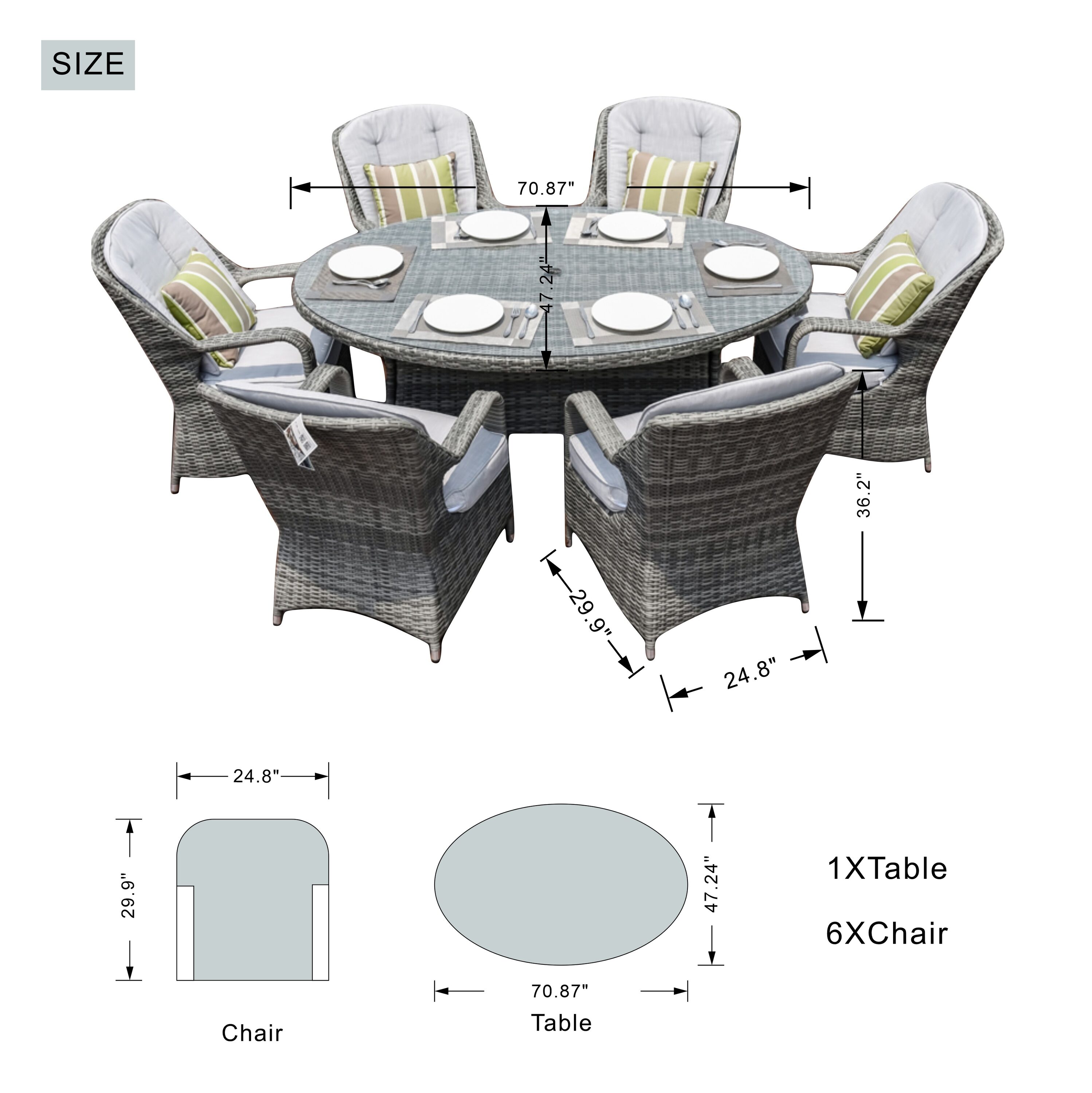 Direct Wicker DWD-1713-GR Patio-Dining-Sets - View #9