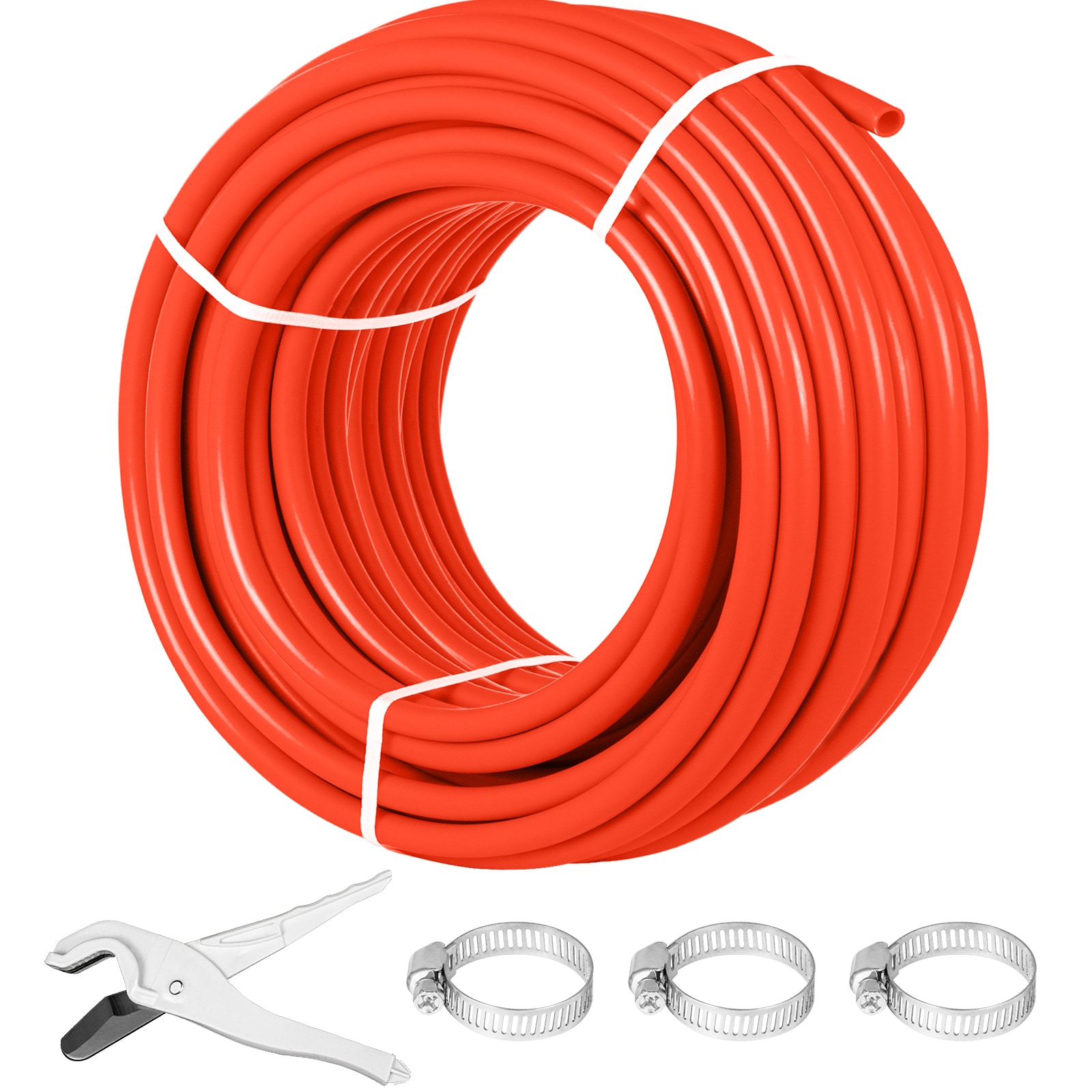 VEVOR 300FTPEXZYG000001V0 Oxygen Barrier 300-ft Tube Coil Evoh Pex B Pipe, For Residential Commercial Radiant Floor Heating, Red