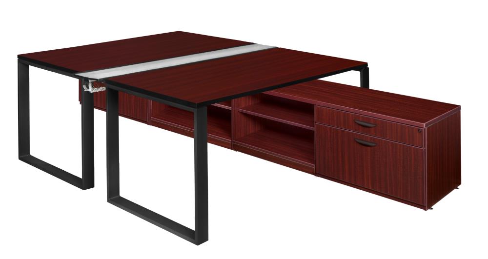 Regency STBS6024LCMHBK Structure 130-in Brown Modern/Contemporary 2-person Desk