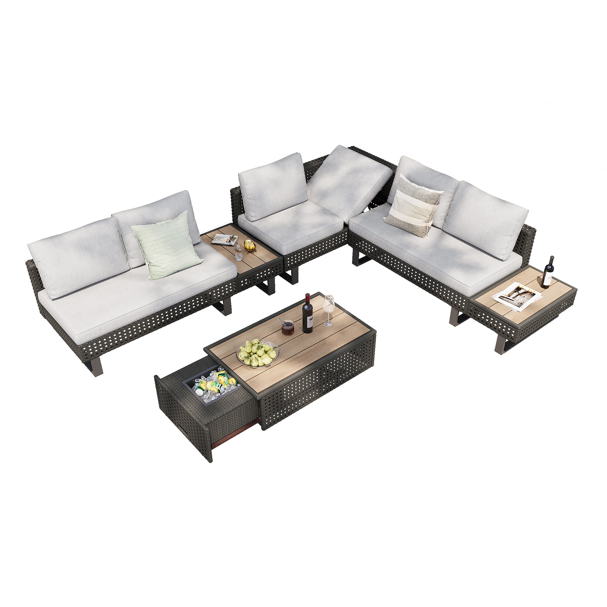 SINOFURN SYB260077GY Patio-Sofas-Daybeds - View #14