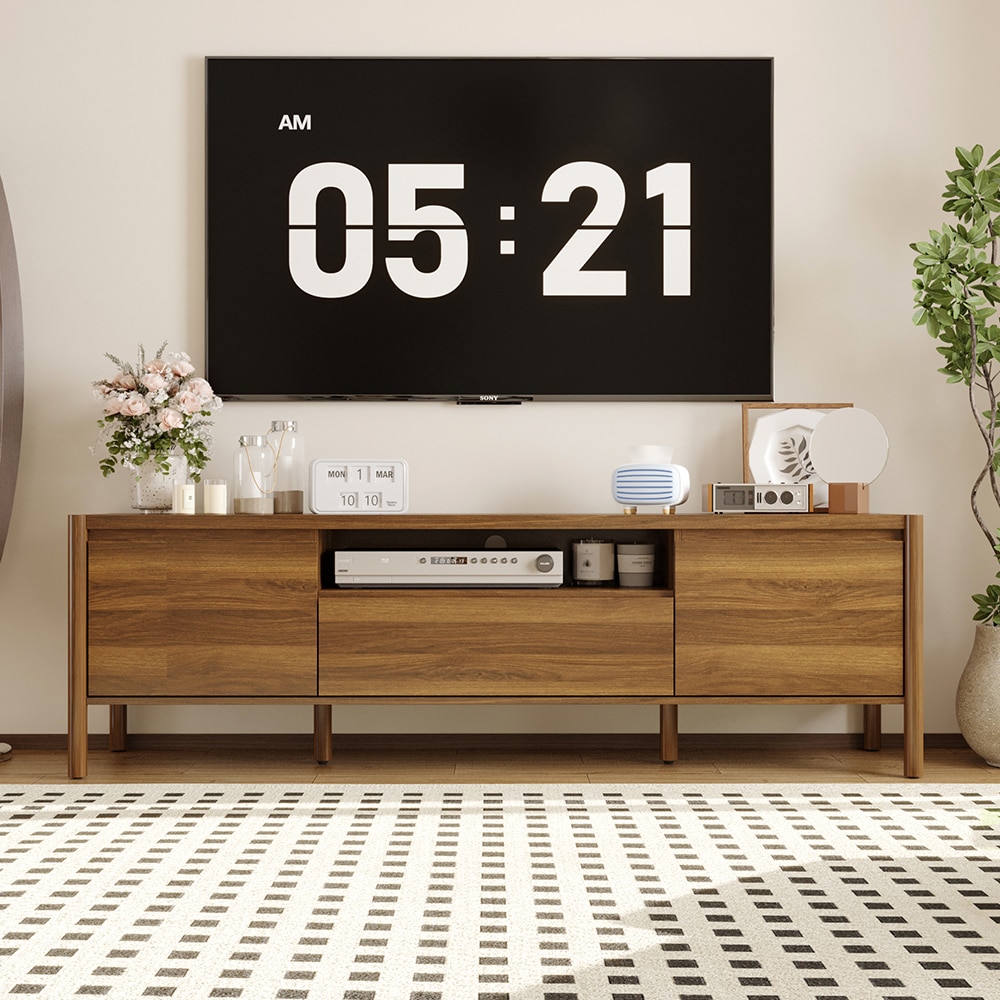 FUFU&GAGA - Modern/Contemporary Dark Brown 70.9-in W TV cabinet ( Accommodates TVs up to 75-in )