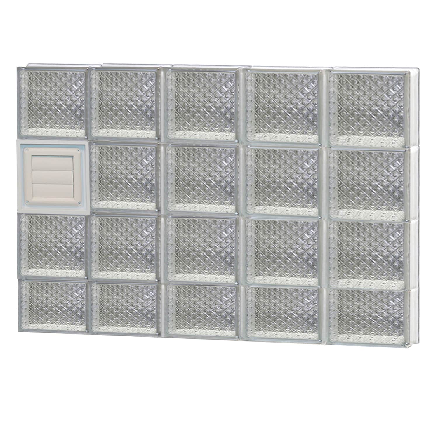 REDI2SET D4030DP Diamond Glass 38-3/4-in x 29-in Frameless Replacement Dryer vent Glass Block Window