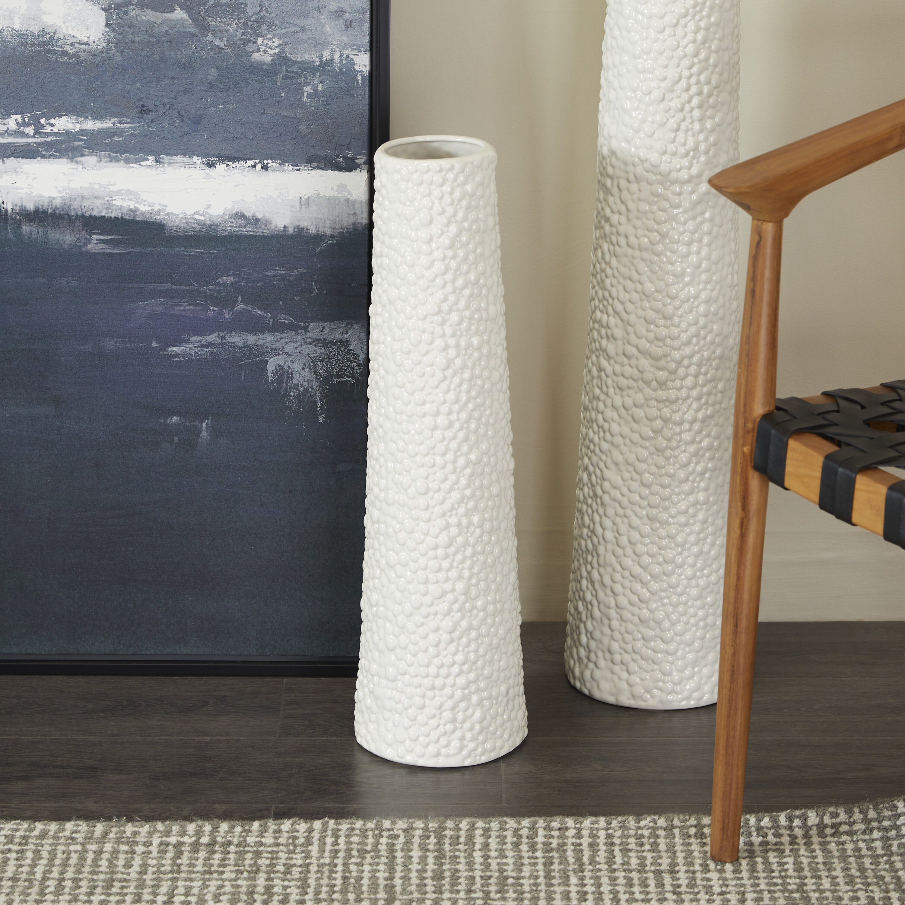Grayson Lane 30994 White Stone Modern Vase