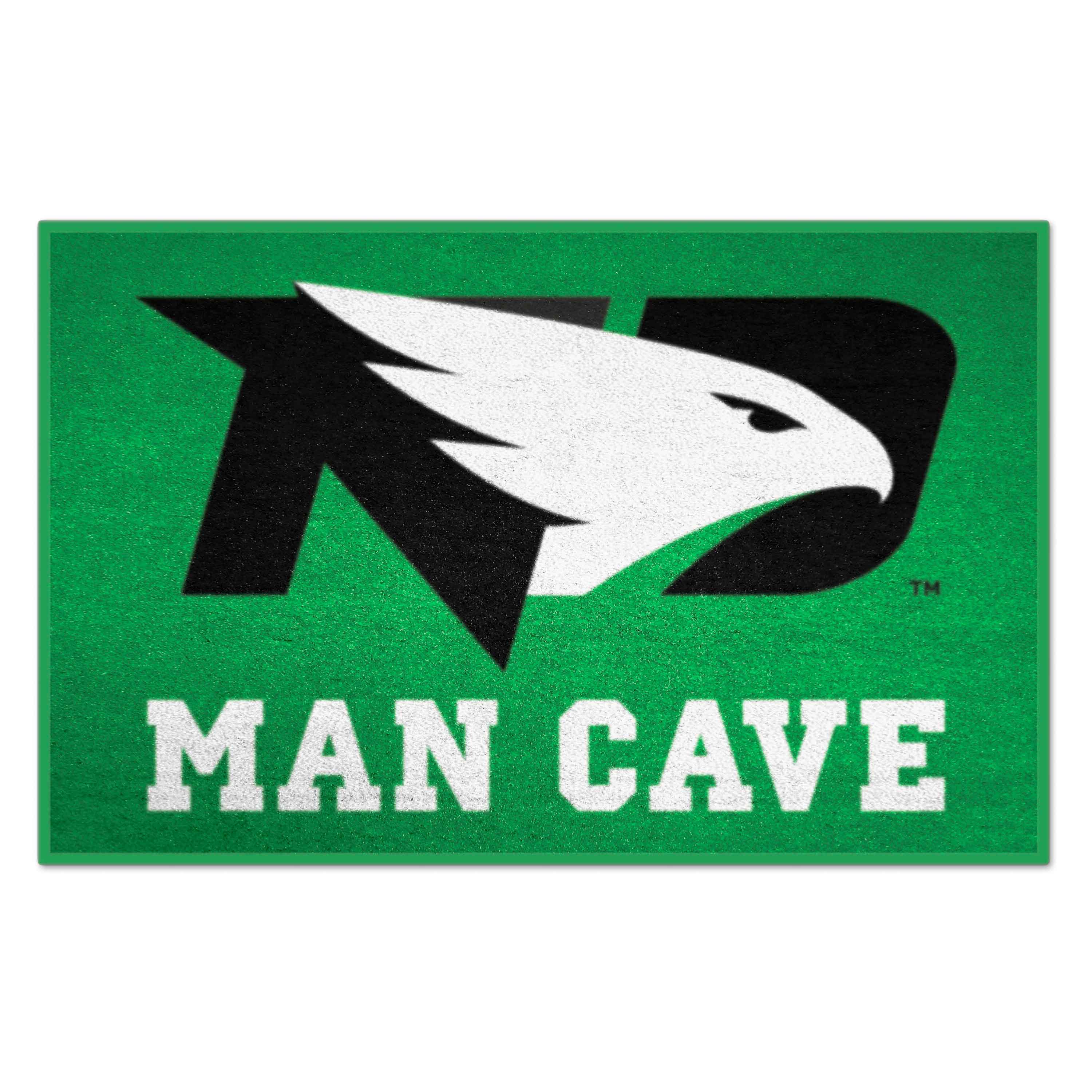 FANMATS 21682 North Dakota Fighting Hawks 2-ft x 3-ft Green Nylon Rectangular Indoor or outdoor Decorative Sports Door mat