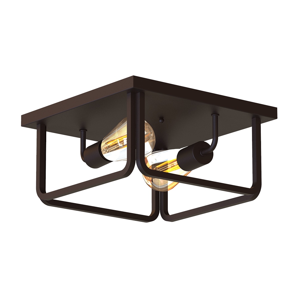 KODA LM030226-1 Fulton 2 -Light 12-in Matte Bronze Flush Mount Light ENERGY STAR Certified