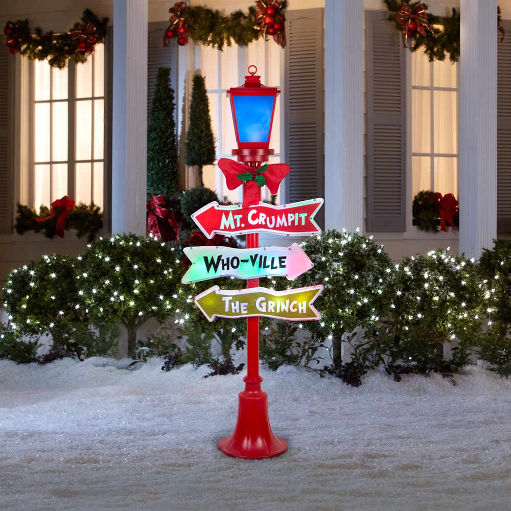 Grinch The Grinch 60-in Lamp Post Free Standing Decoration with ...