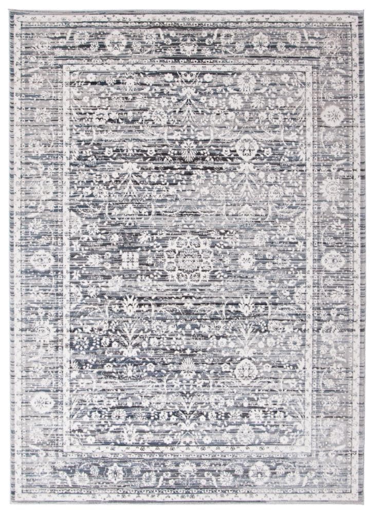 ECARPETGALLERY 347021 Layla 5 x 7 (ft) Loomed Polypropylene Cream, Gray Rectangular Indoor Floral/Botanical Area rug