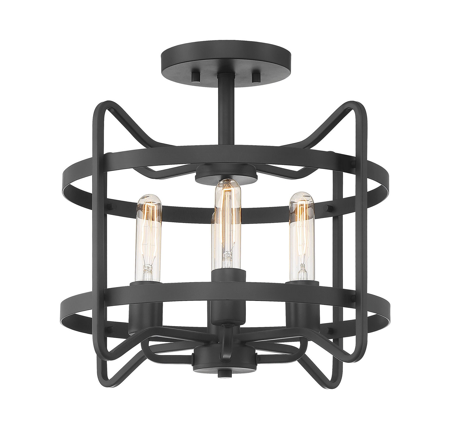 Savoy House Essentials 6-4900-4-89 Kent 4 -Light 16 Matte Black Semi Flush Mount Light