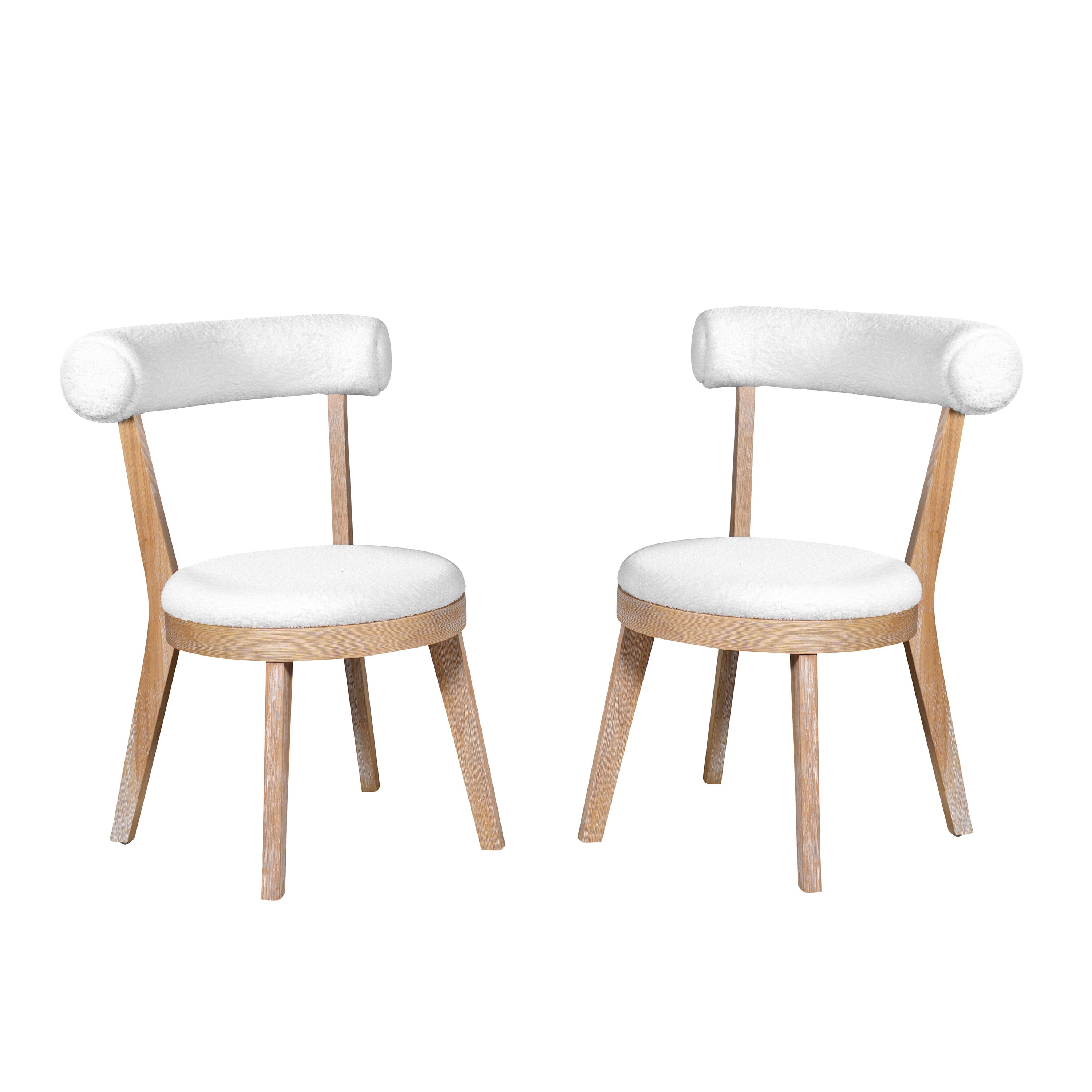 Wooakway 22 Inch Modern Upholstered Dining Chairs Set of 2 Rubberwood ...