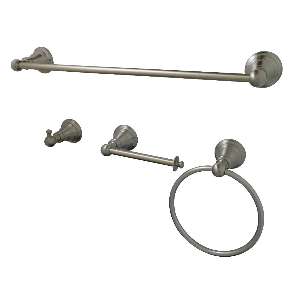 Kingston Brass  BAHK192478 American Classic 4 Piece Bathroom Package with 18 Inch Towel Bar Robe Hook Towel Ring Toilet Paper Holder