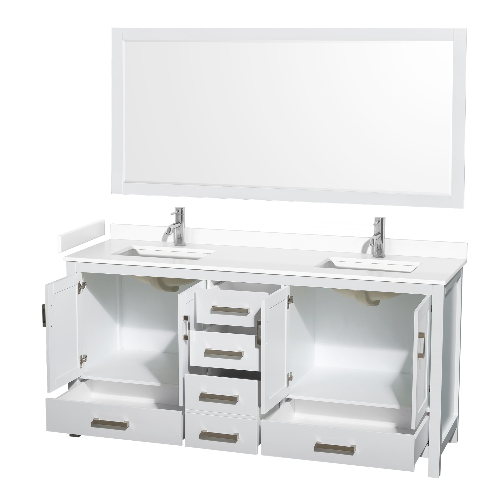 Wyndham Collection WCS141472DWHWCUNSM70 Bath-Vanity-Combo - View #2