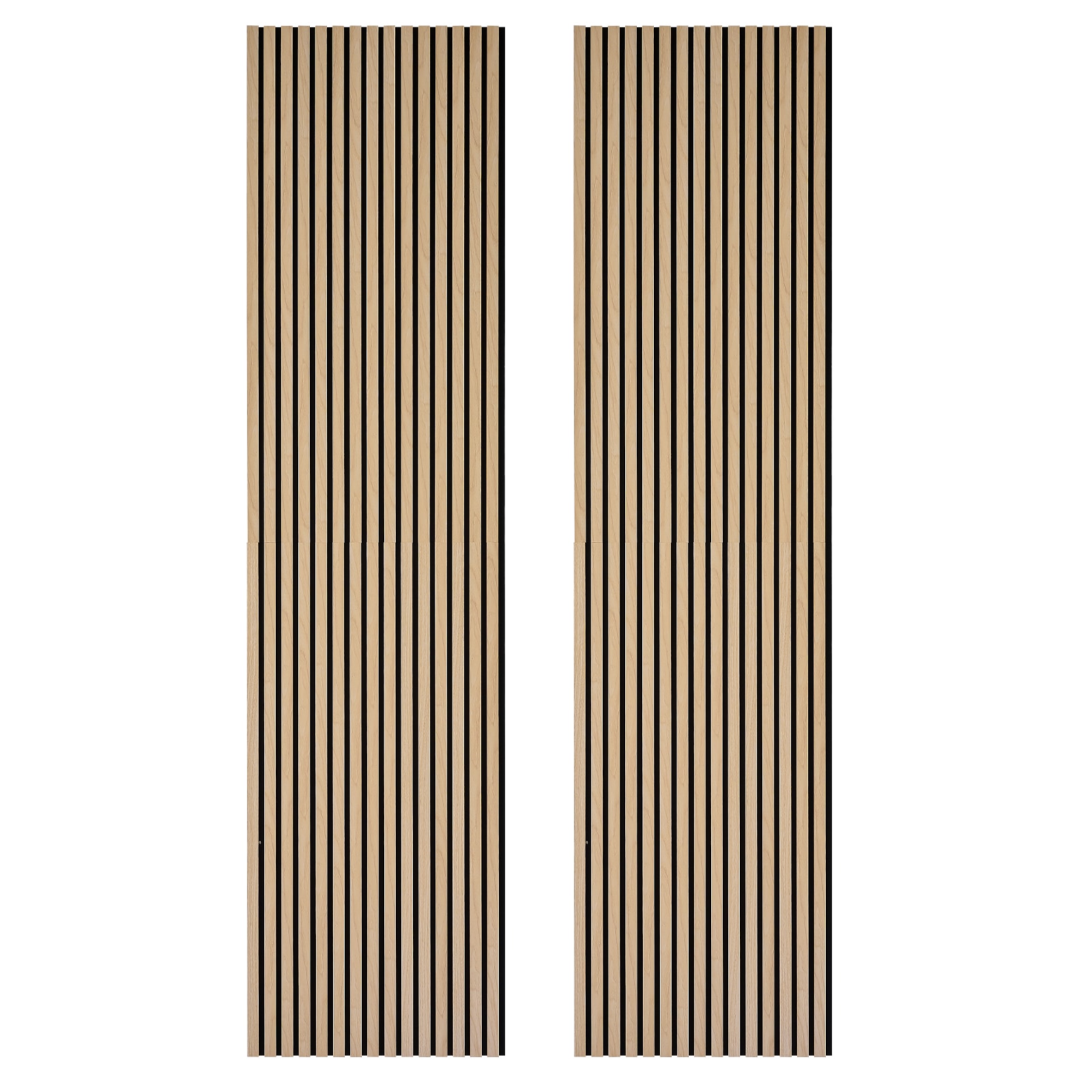 VEVOR Wood Wall Panels 94.5 x 23.6 in Acoustic Slat Panels Oak Finish Sound Absorbing for Living Rooms Bedrooms Offices Studios Interior Wall Decor MDF and PET Construction Screw Kit 2-Pack