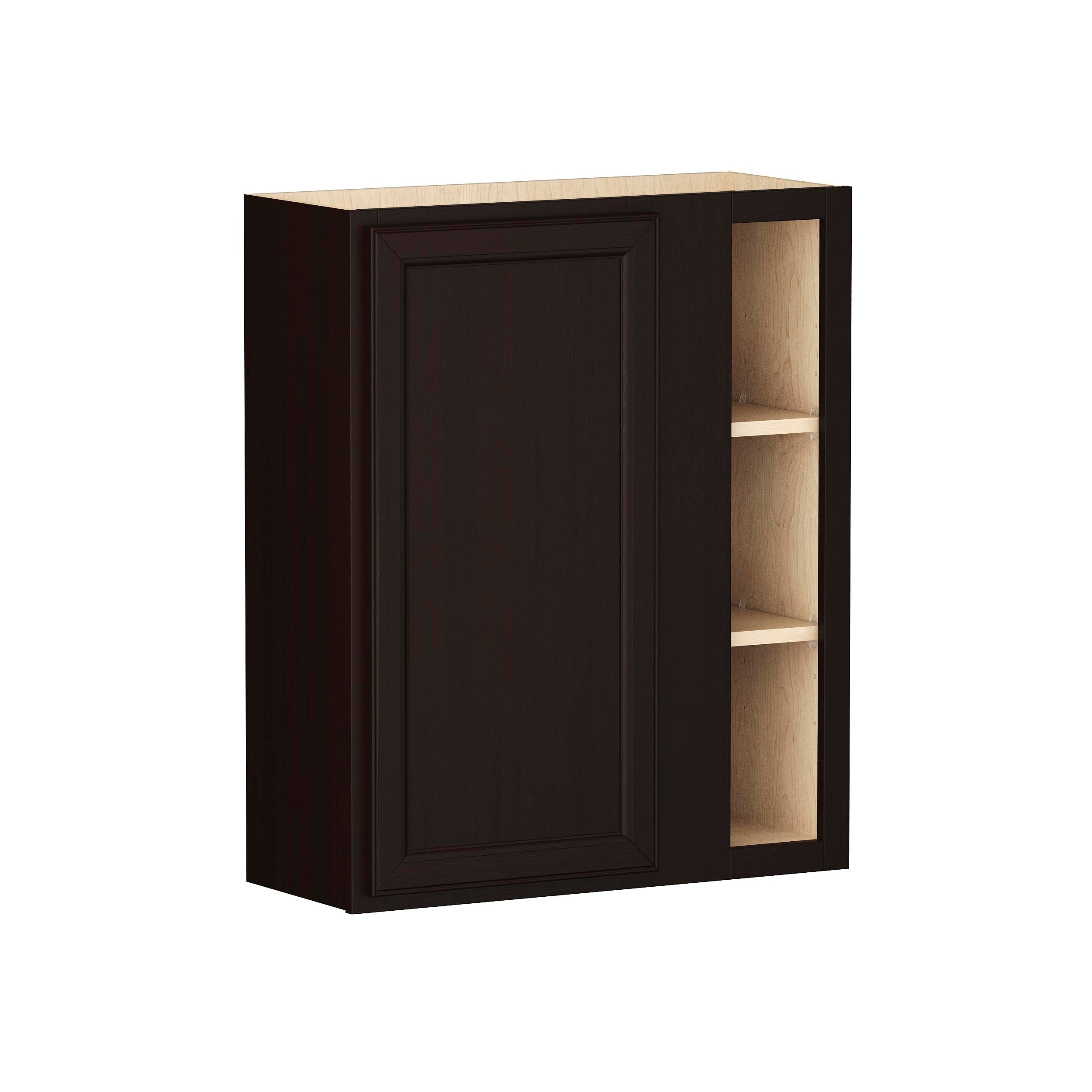 Shenandoah Cardiff 30-in W x 36-in H x 12-in D Espresso Laminate Blind Wall Fully Assembled Cabinet Recessed Panel Miter