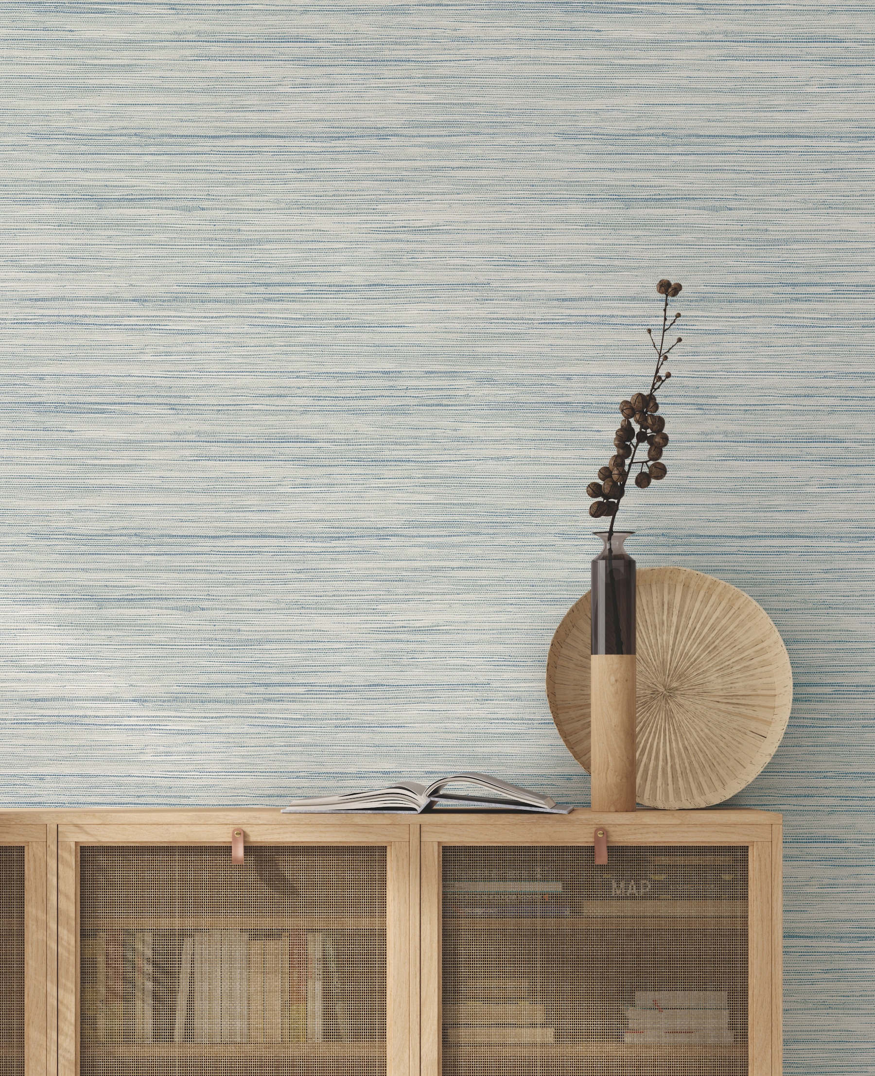 York Wallcoverings CV4415 Water's Edge Resource Library 60.8-Sq. Feet Blue Non-woven Abstract Prepasted Water Activated Paste Wallpaper