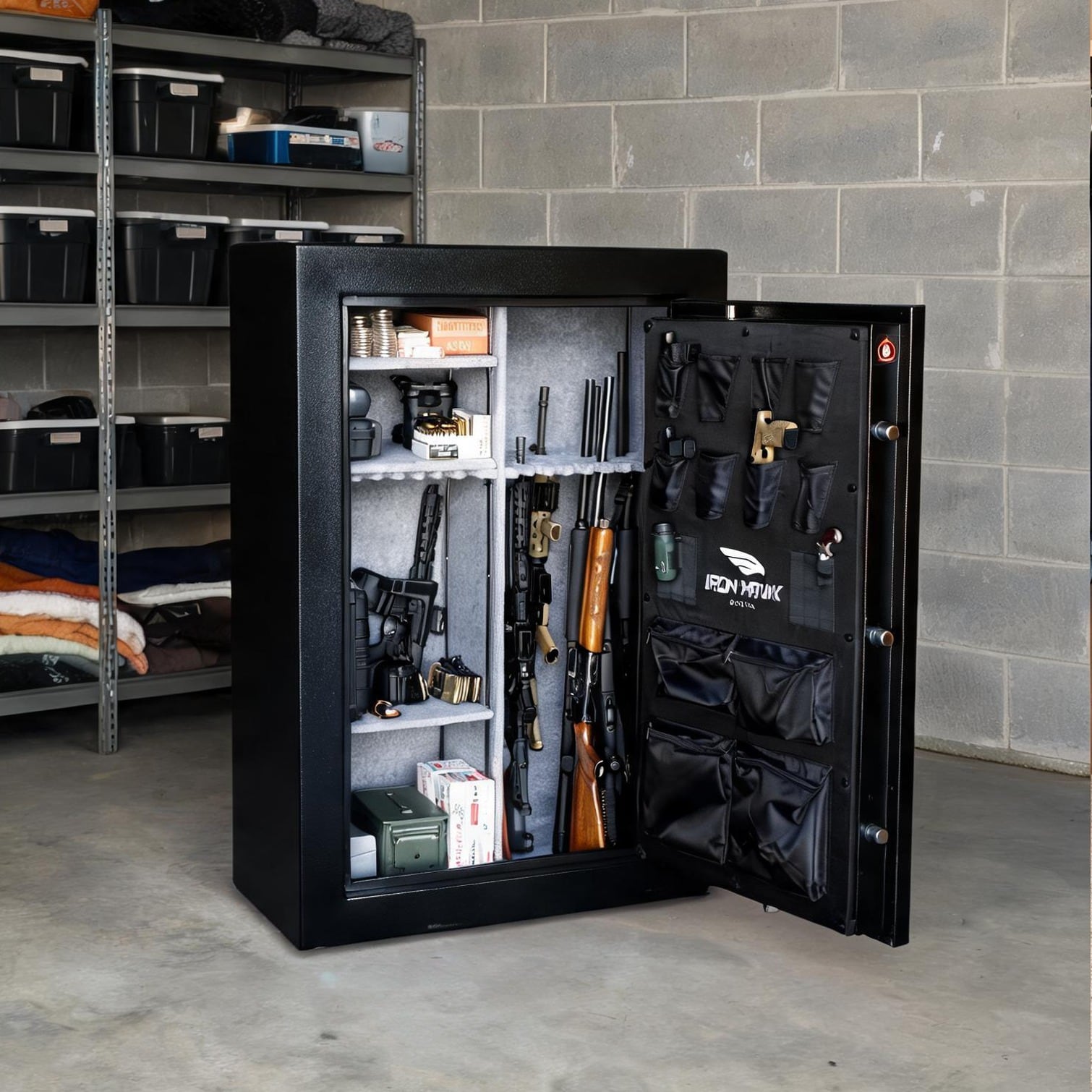 Naturefalls 24 x 40 x 59 in Safe with Storage in Matte Black Steel Adjustable Design Electronic Lock