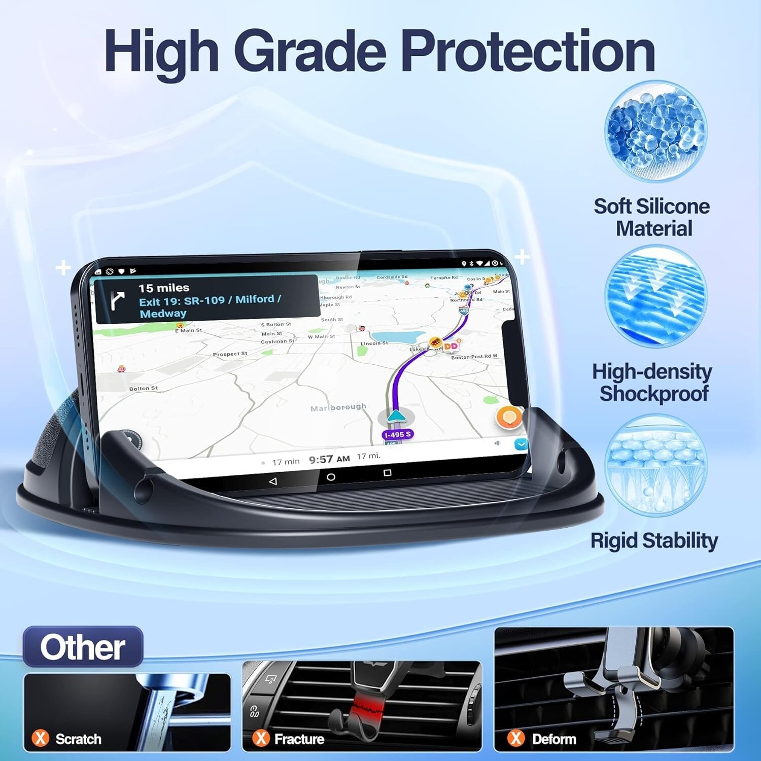 Etokfoks 2 pack dashboard car phone holder mount for universal cell ...