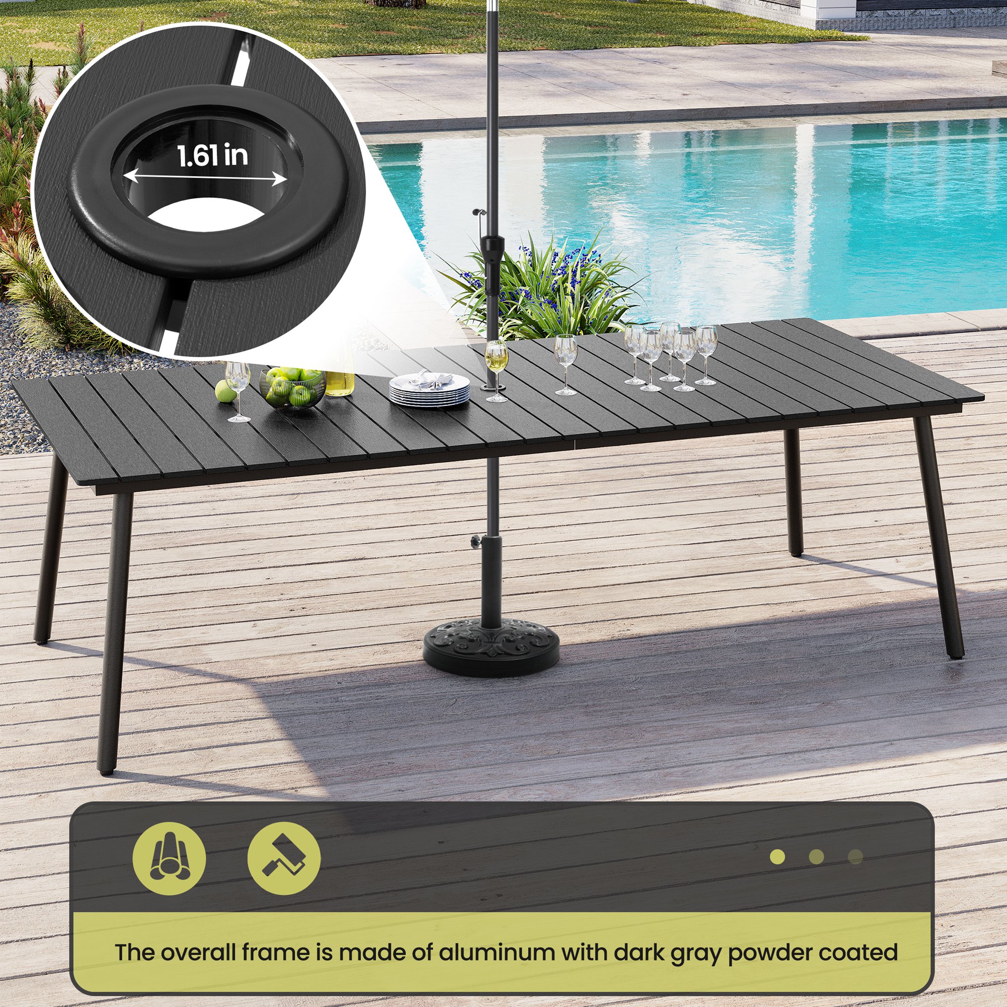 Crestlive Products CL-TB012BLK240 Patio-Tables - View #5