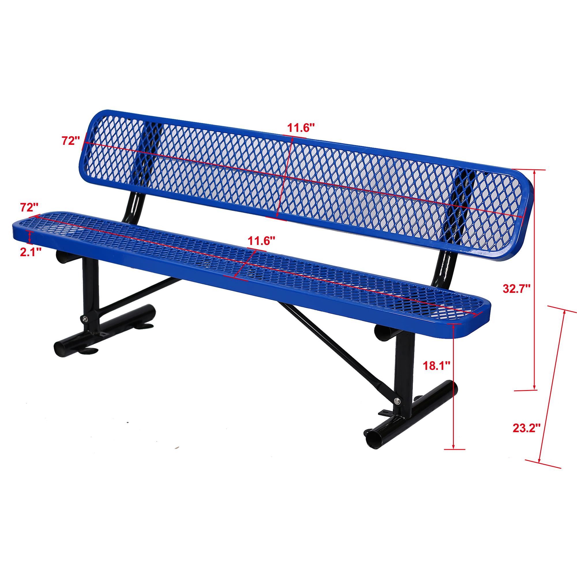 Outdoor bench with online backrest