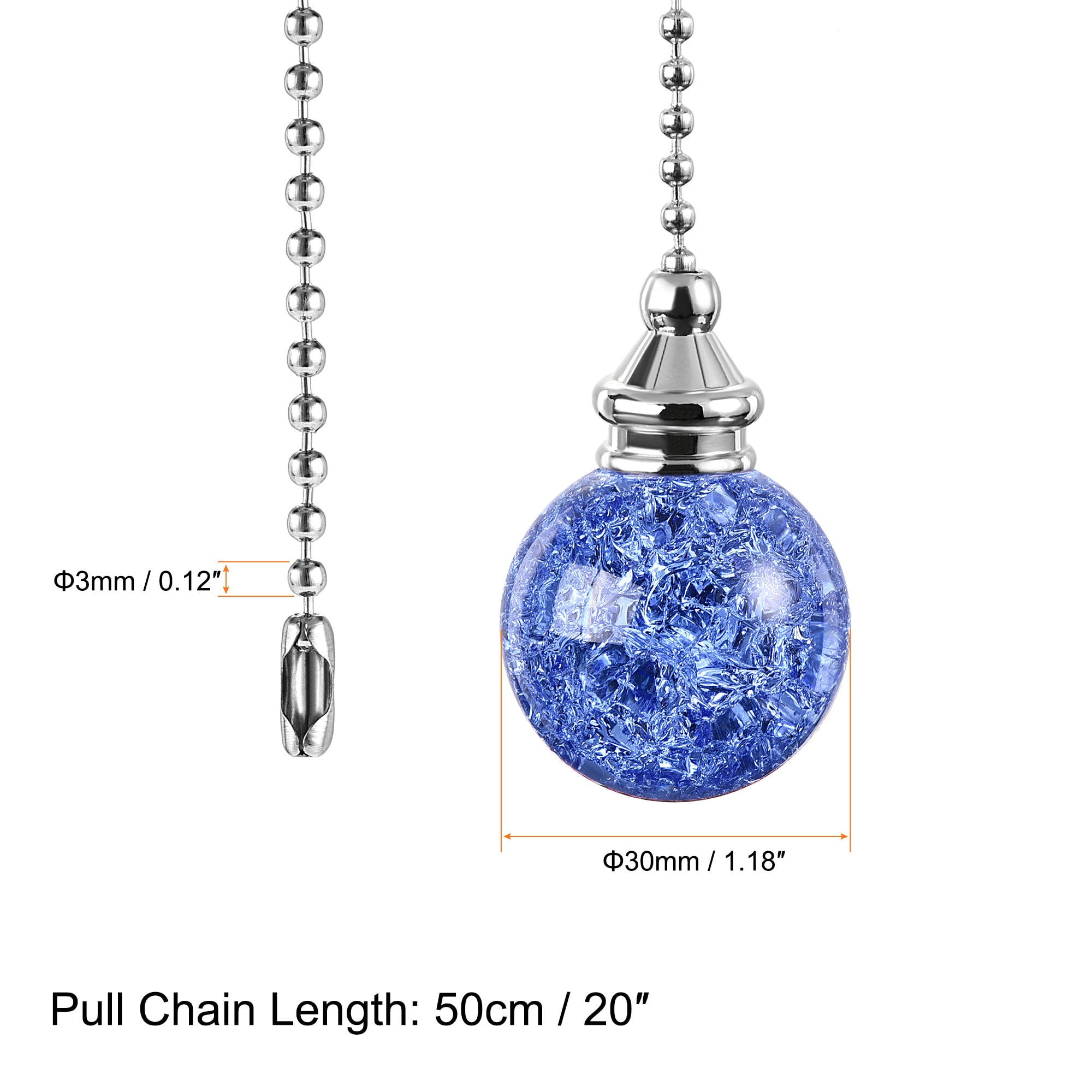 Unique Bargains 20inch Ceiling Fan Pull Chain Decorative Crystal Fan ...