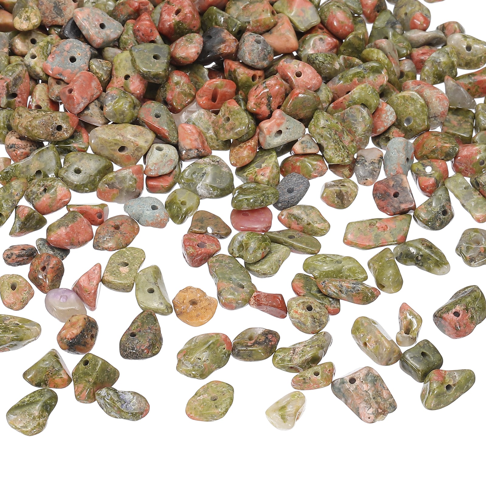 PATIKIL Chip Stone Beads 350pcs Crystals Gemstone Irregular Stone Loose Rocks Bead for DIY Jewelry Making Bracelet Necklace Earring Red Green