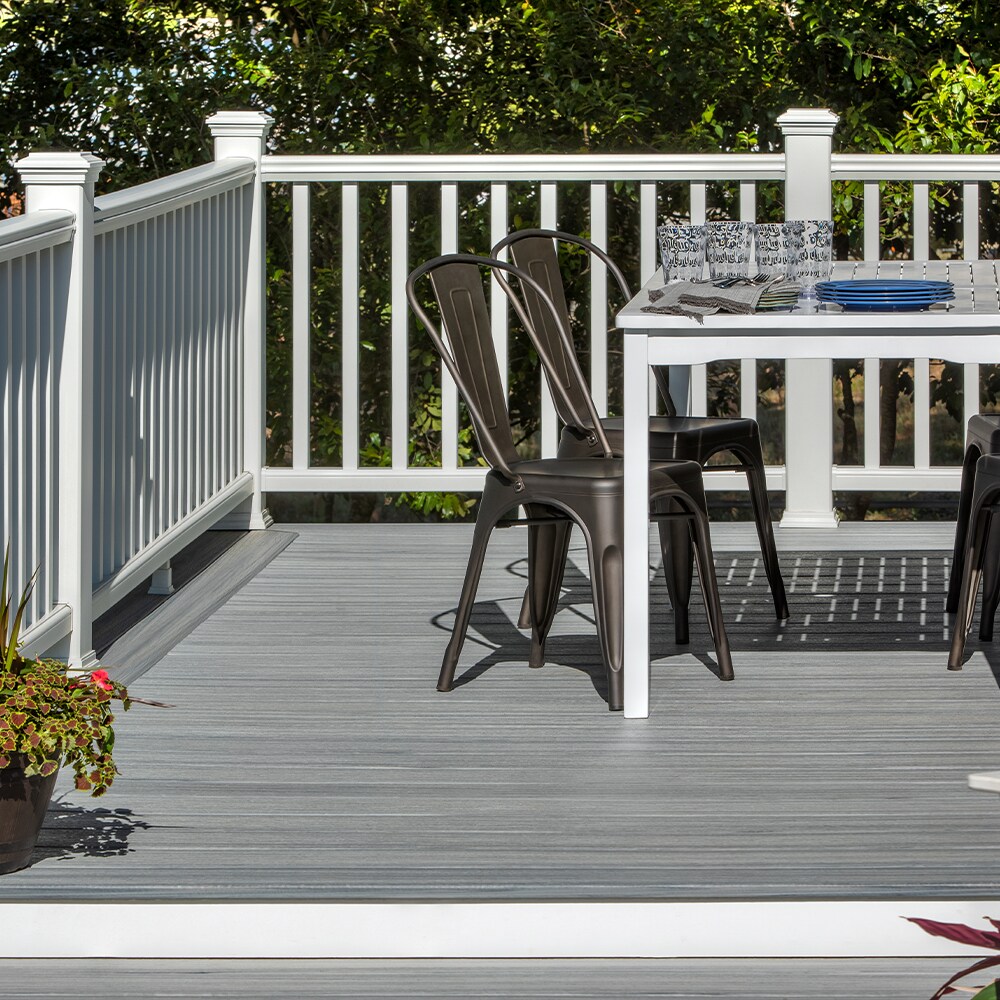 Trex Enhance Naturals 20 Ft Foggy Wharf Grooved Composite Deck Board In The Composite Deck 2420