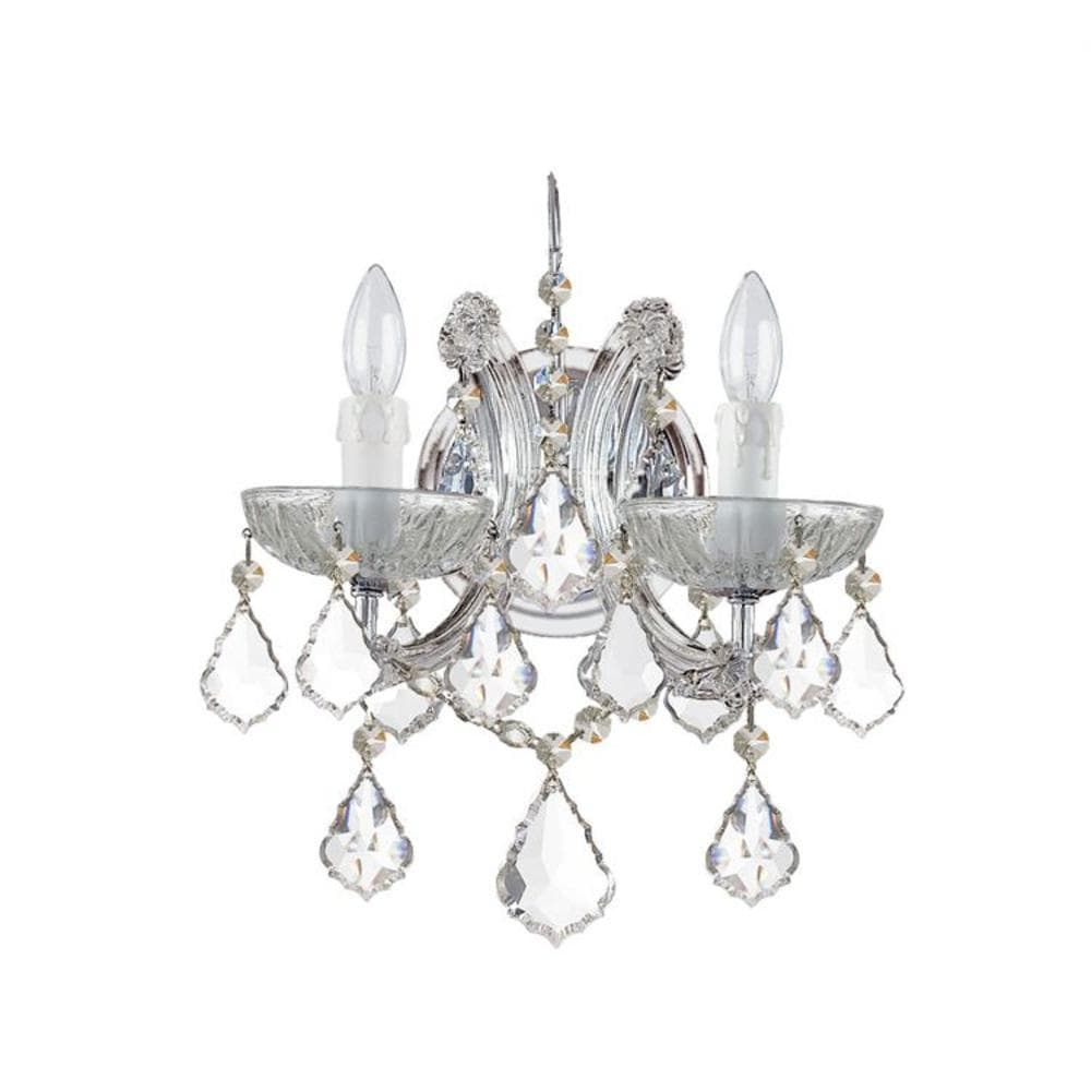 Crystorama 4472-CH-CL-I Maria Theresa 10.5-in W 2 -Light Polished Chrome Wall Sconce