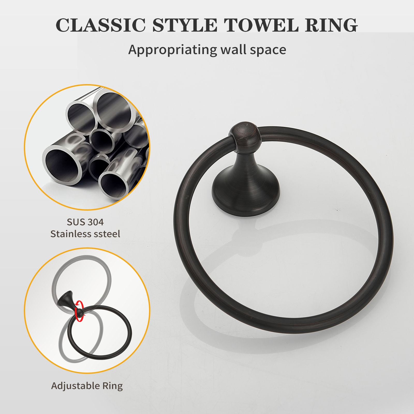 Oil-Rubbed Bronze 5-Piece Bathroom Hardware Set